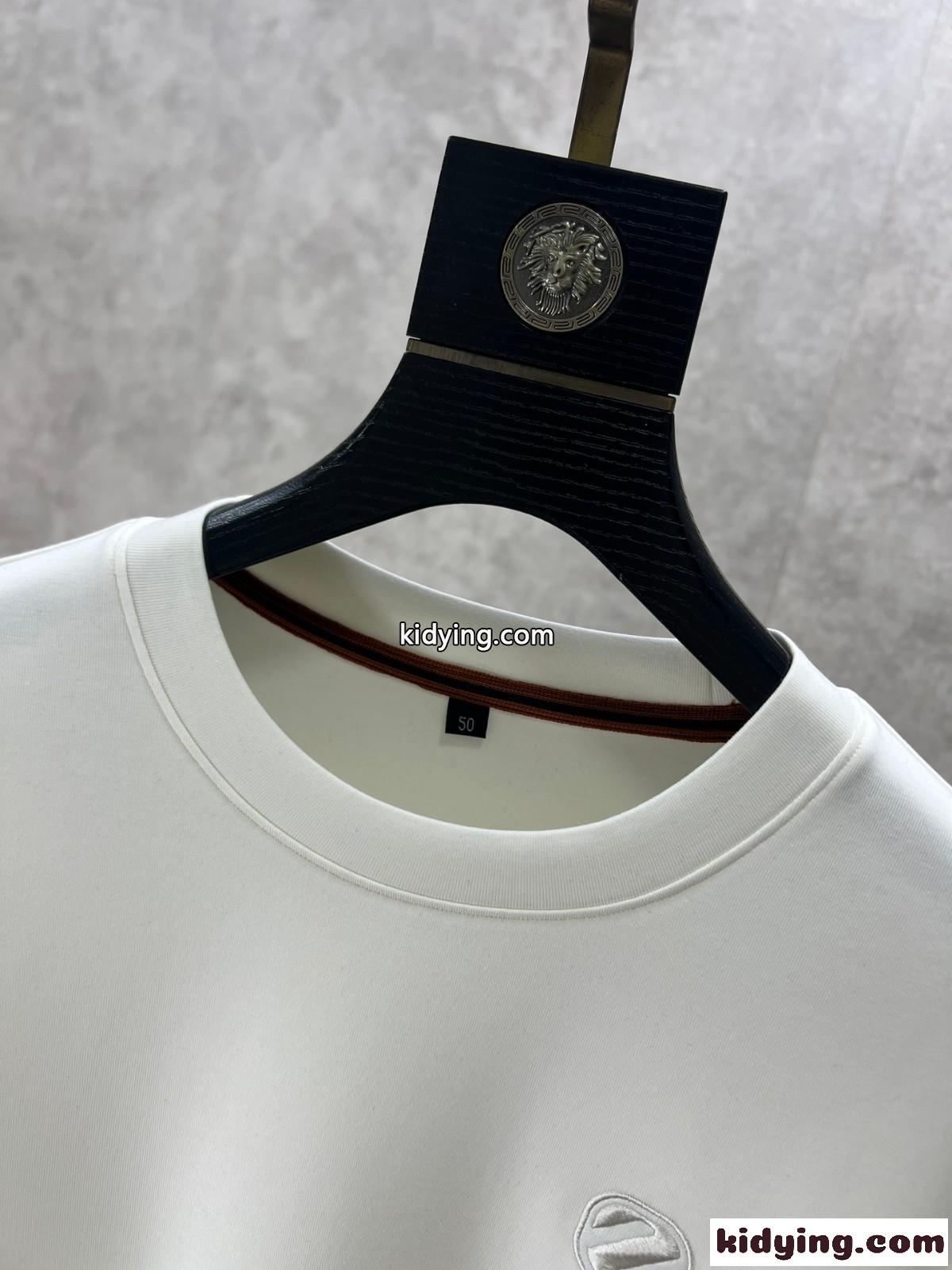 ベーシック ロゴ クルーネック エルメネジルド・ゼニア Tシャツ コピー スウェットシャツ ホワイト-0