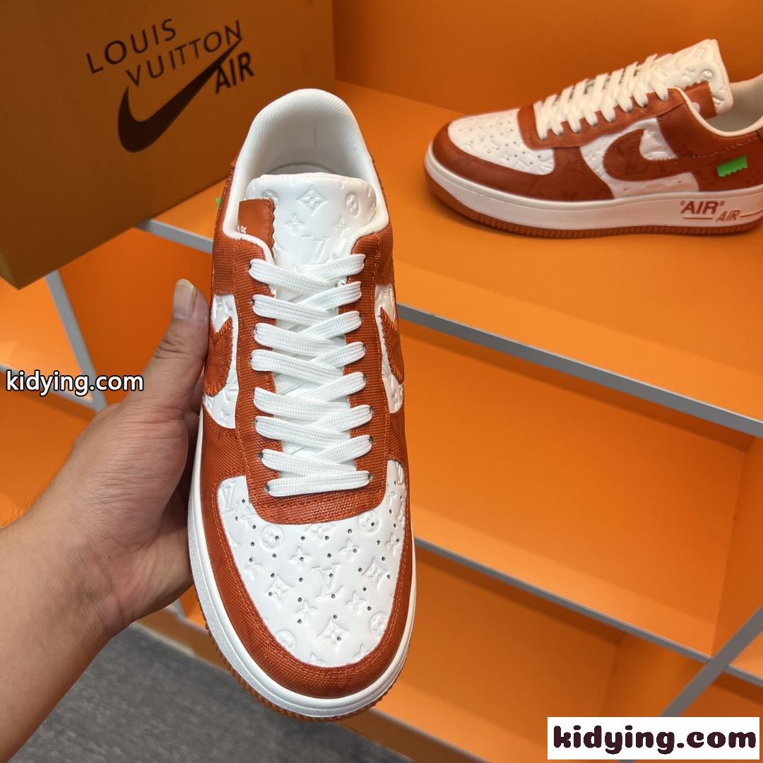 LV x OFF-WHITE x Nike 人気 カジュアル レースアップ 目立つ 配色 メンズ オフホワイト スニーカー コピー-2