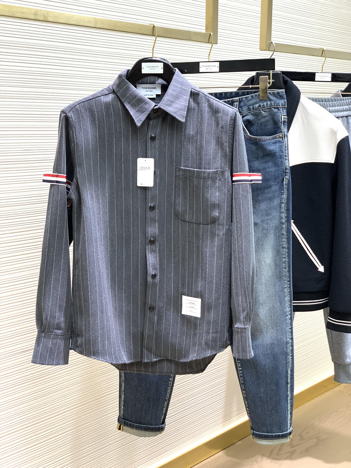 カジュアル ストライプ トムブラウン シャツ コピー ロングスリーブシャツ-0
