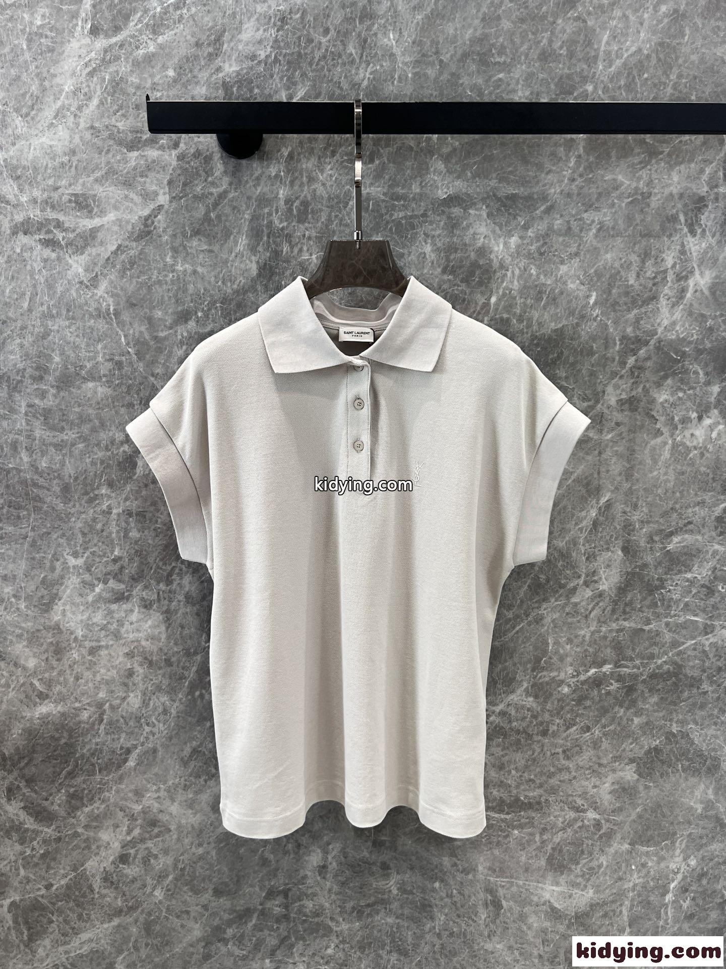 洗練された カジュアル イヴ・サンローラン Tシャツ コピー ポロシャツ グレー-1