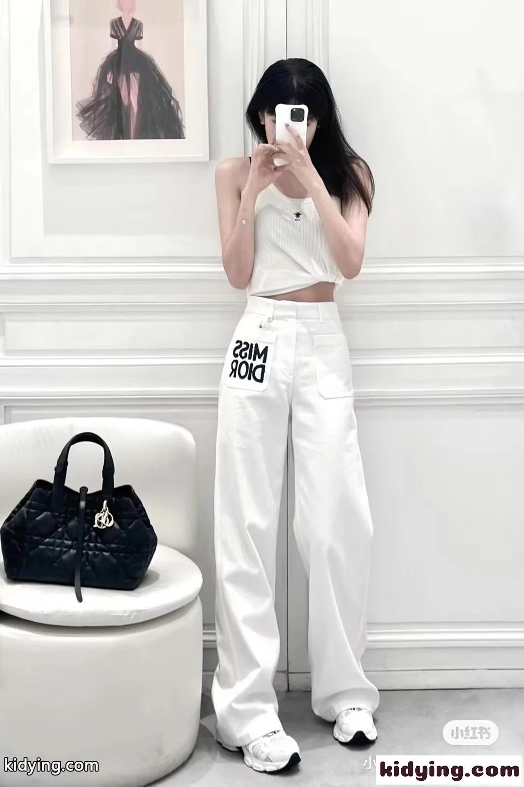 Miss Dior Graffiti コットンデニムフレアパンツ クリスチャン・ディオール ジーンズ コピー-3