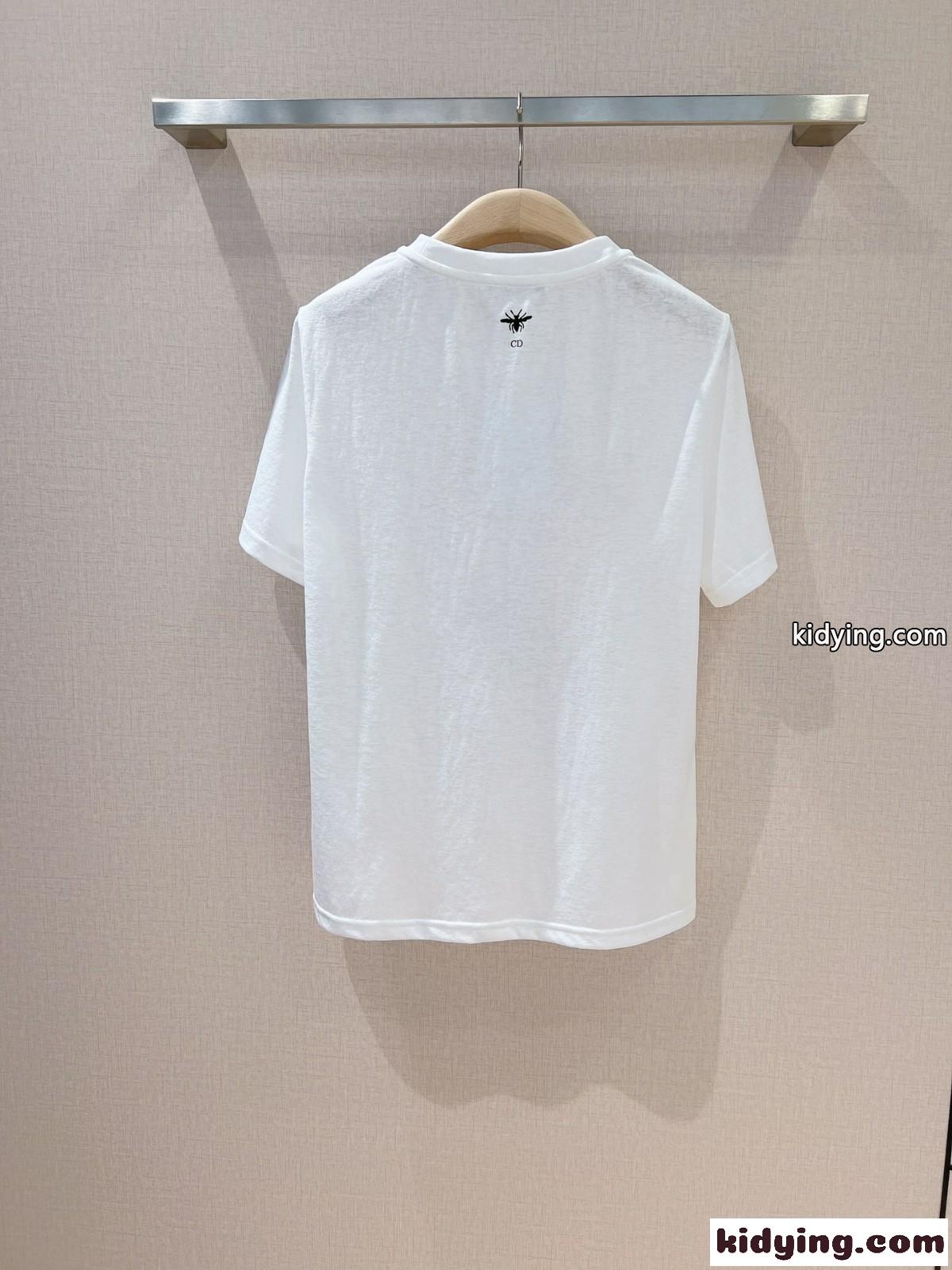 クリスチャン・ディオール Tシャツ コピー カジュアル 合わせやすい プリント クルーネック 半袖Tシャツ-2