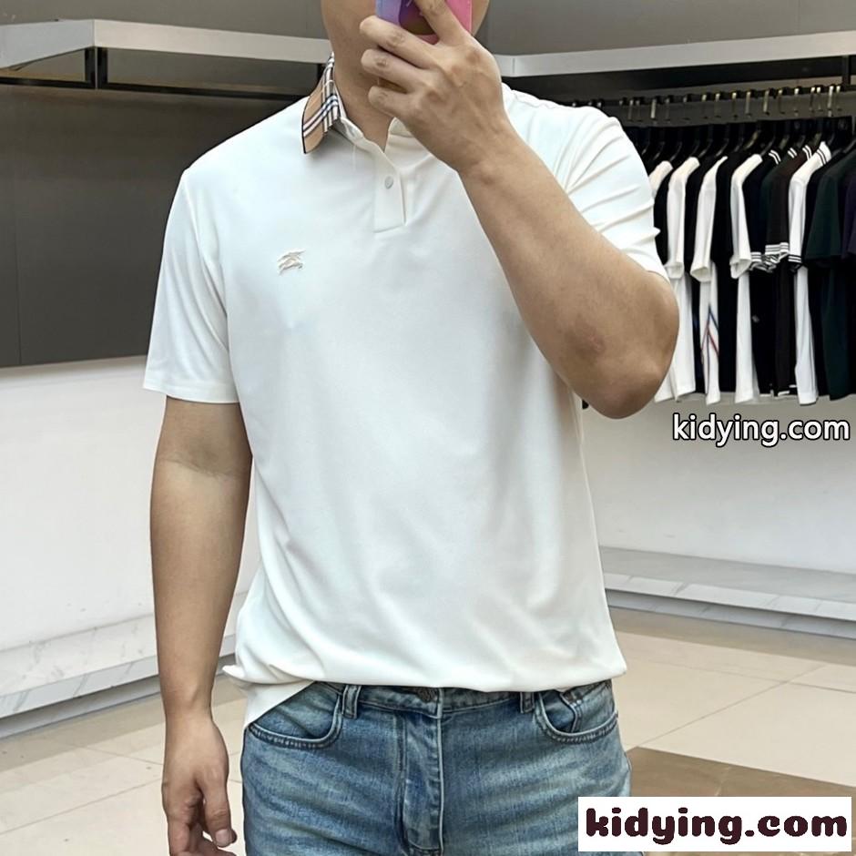 シンプル 上品 半袖 ポロシャツ バーバリー Tシャツ 偽物 ホワイト-0