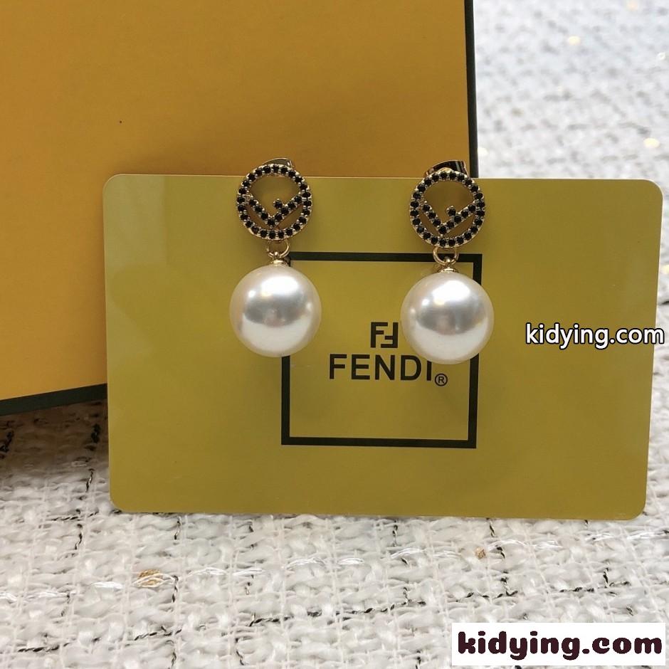 フェンディ イヤリング 偽物 エフ イズ フェンディ ロゴ × パール ピアス-1