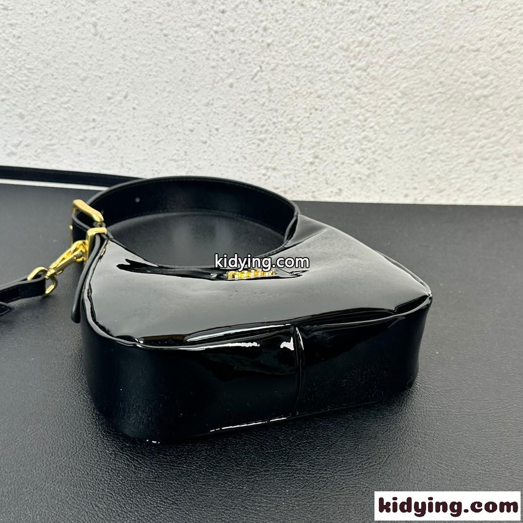 パテントレザー ホーボーバッグ ミュウミュウ バッグ コピー レディース ブラック-4