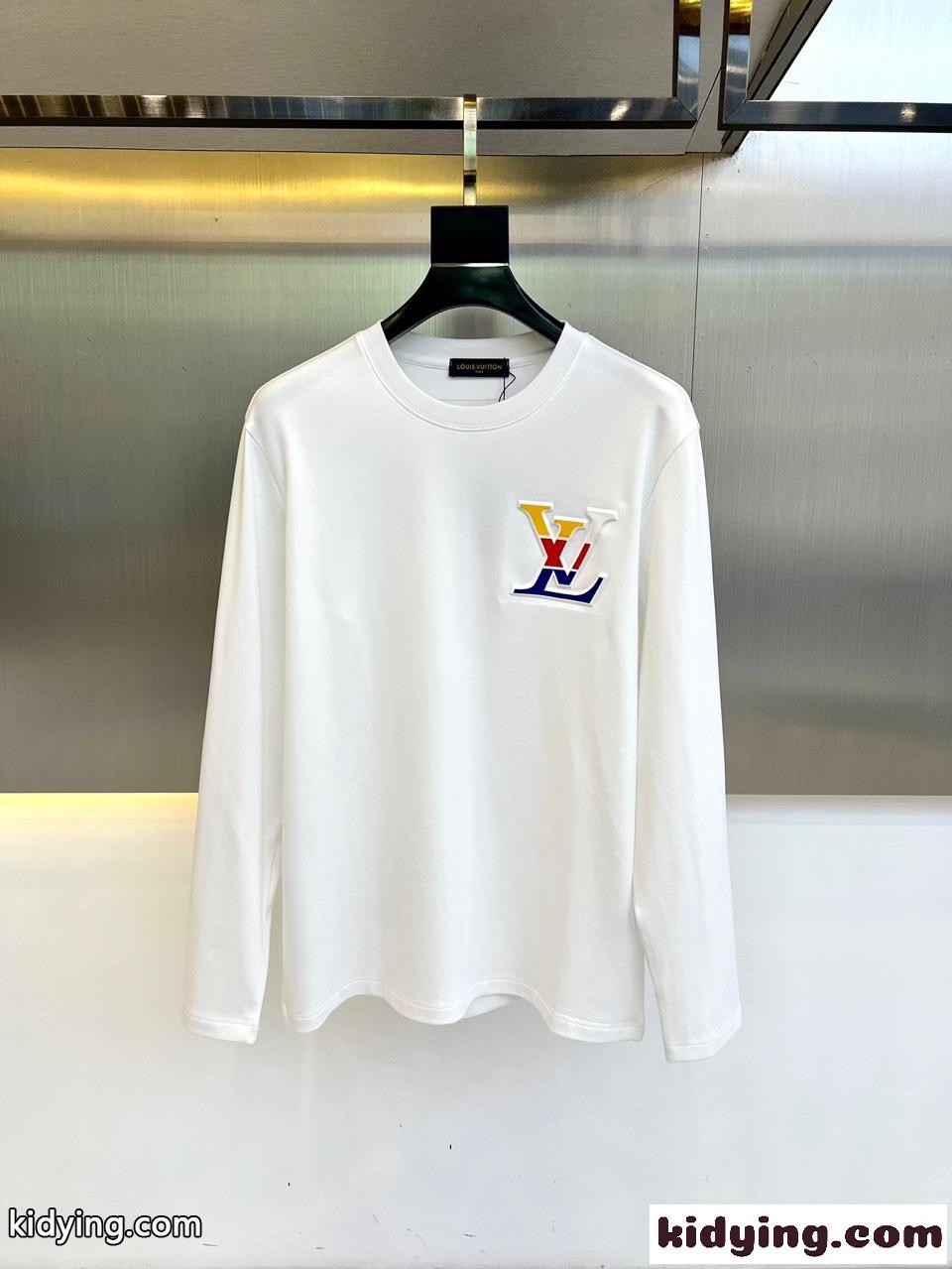 ルイヴィトン Tシャツ コピー ベーシック 合わせやすい 快適 長袖Tシャツ ホワイト-0