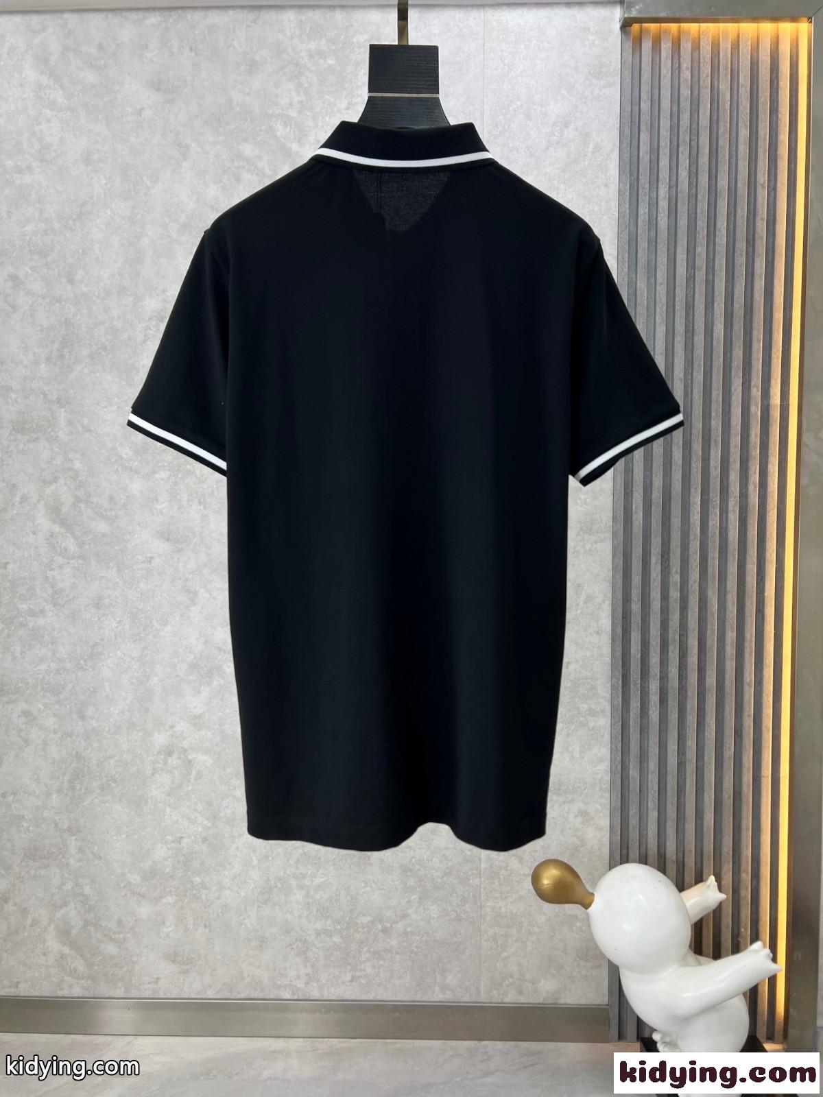 ヴェルサーチェ Tシャツ スーパーコピー コットンピケ ポロシャツ ブラック-0