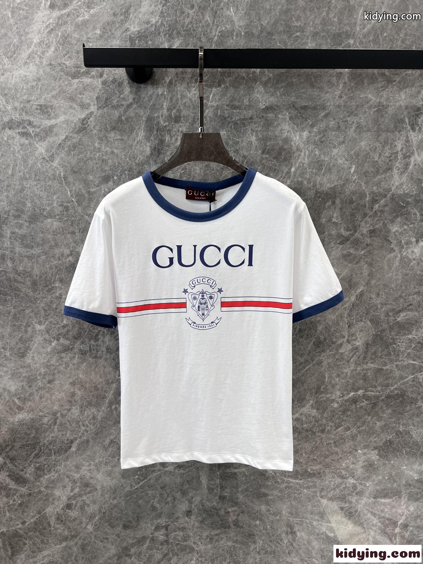 定番 カジュアル ロゴプリント コットン 半袖Tシャツ グッチ Tシャツ コピー クルーネック-1