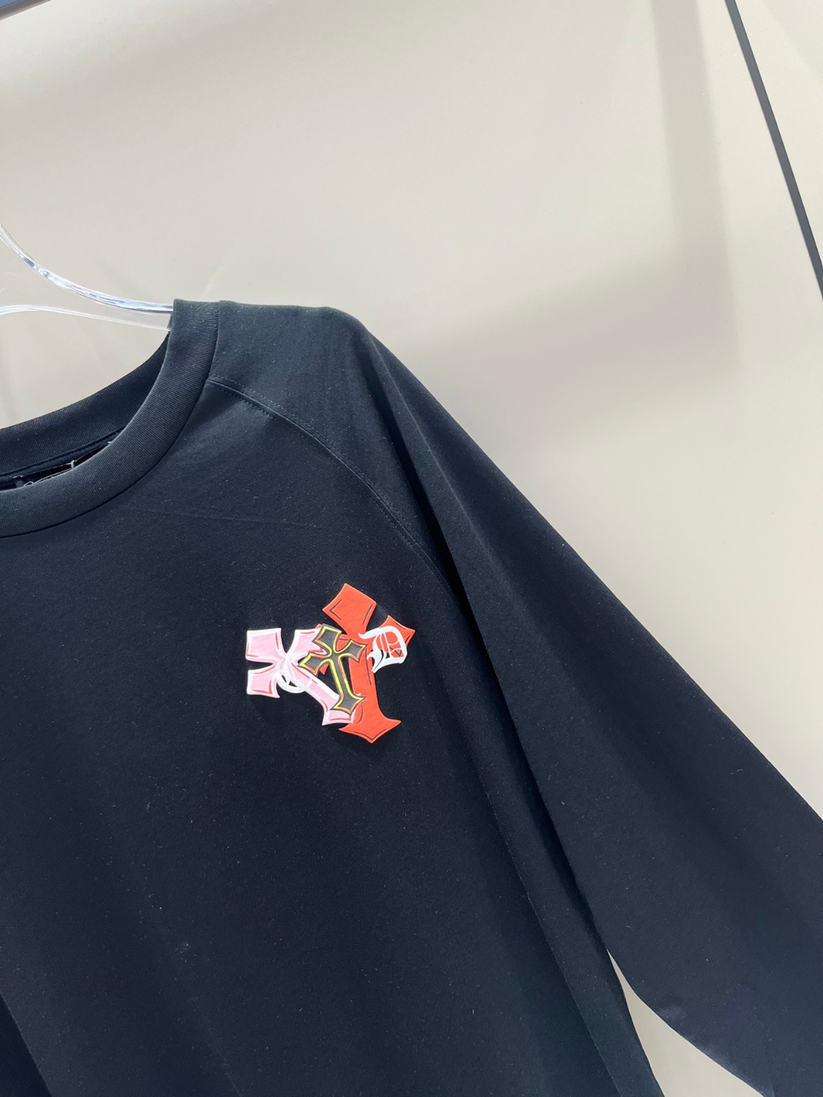 クロムハーツ Tシャツ コピー シンプル おしゃれ クルーネック ロゴ 長袖Tシャツ-2