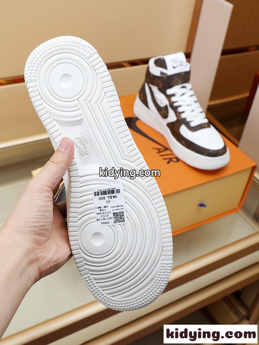Louis Vuitton x OFF-WHITE x Nike オフホワイト スニーカー コピー カジュアル  高級感 人気 ハイカット おしゃれ-4
