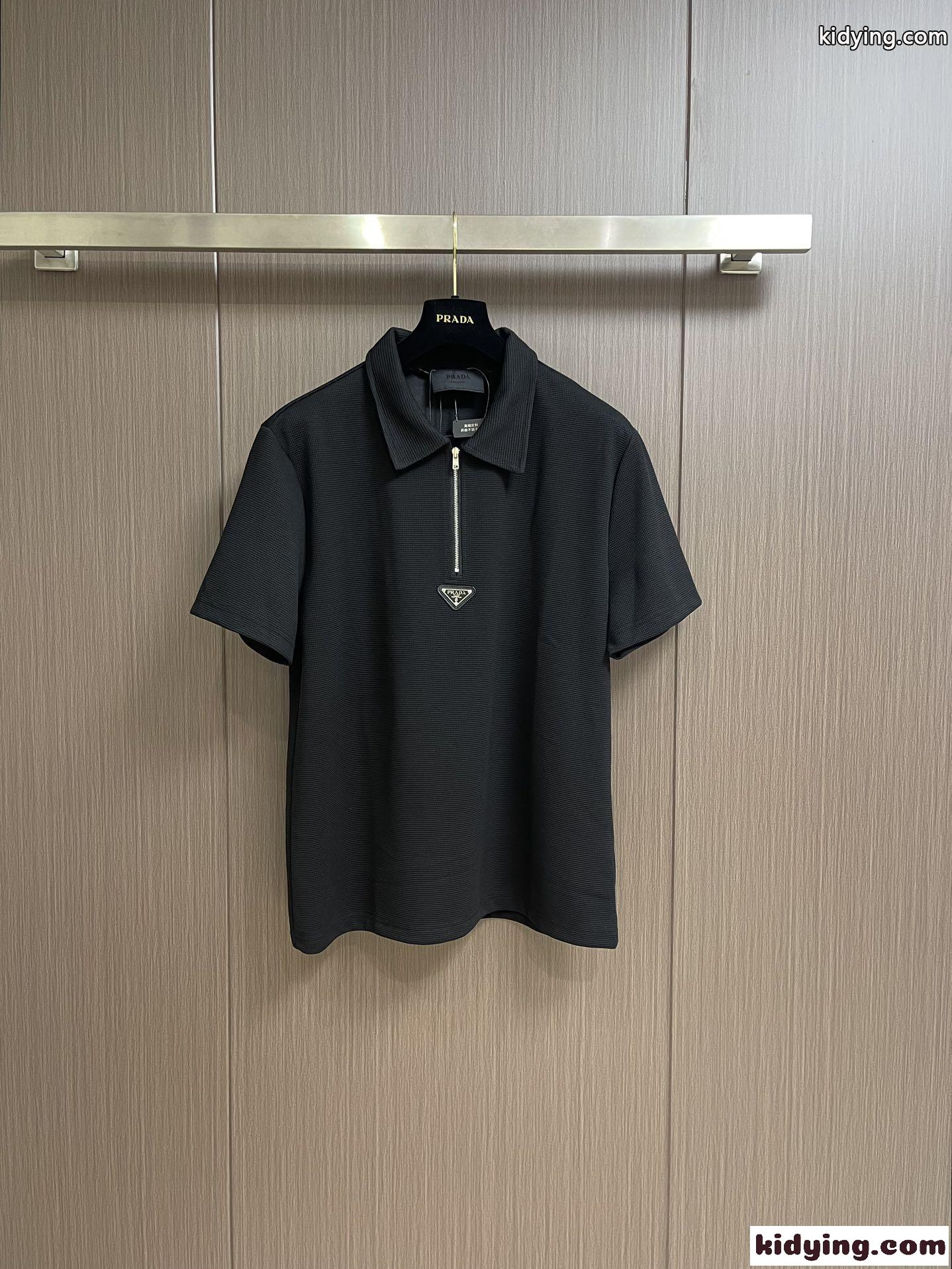 洗練された ハーフジップ ポロシャツ プラダ Tシャツ コピー 半袖 トップス-1