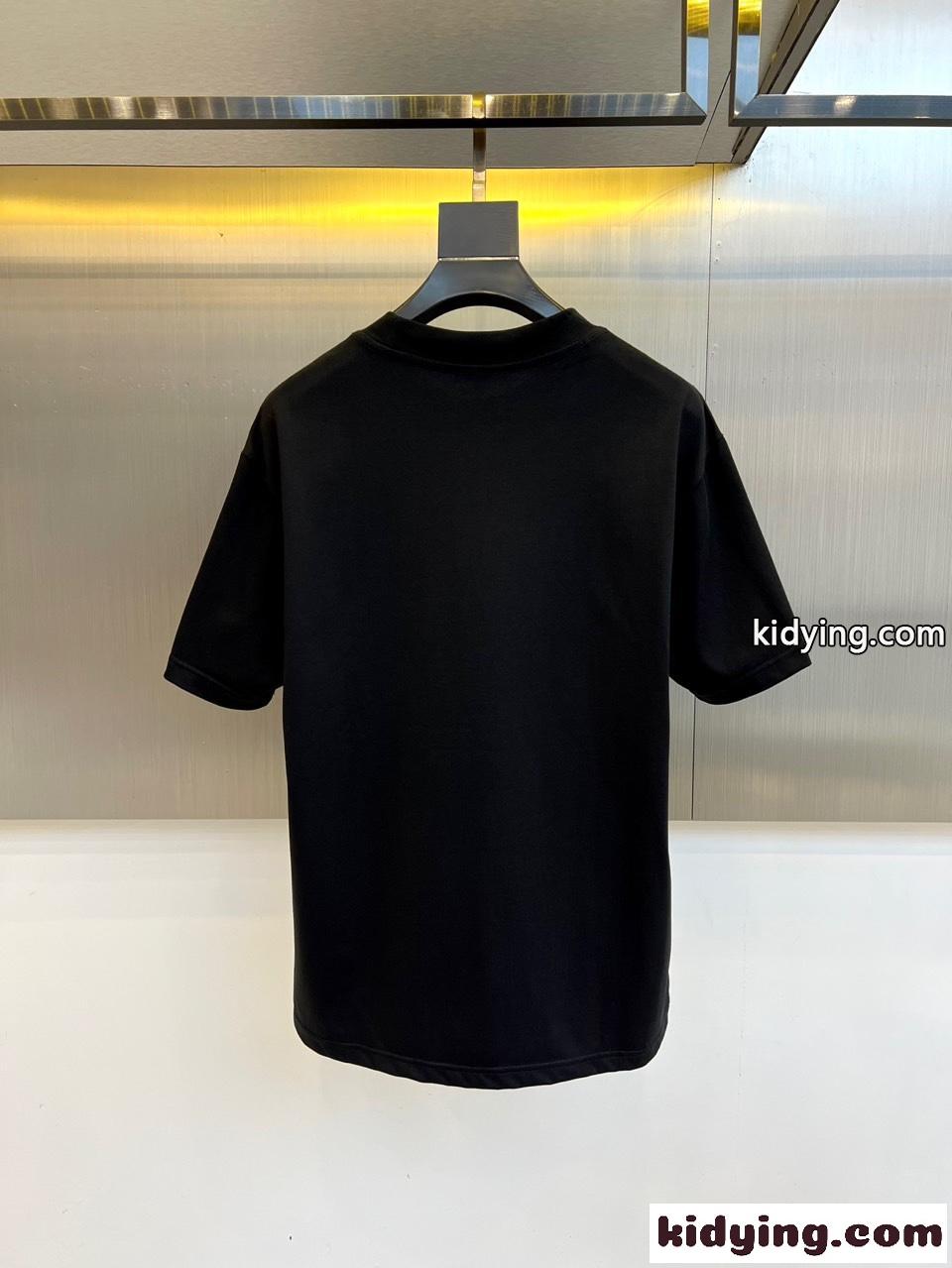 定番 ロゴプリント クルーネック 半袖Tシャツ バレンシアガ Tシャツ 偽物 ブラック-3