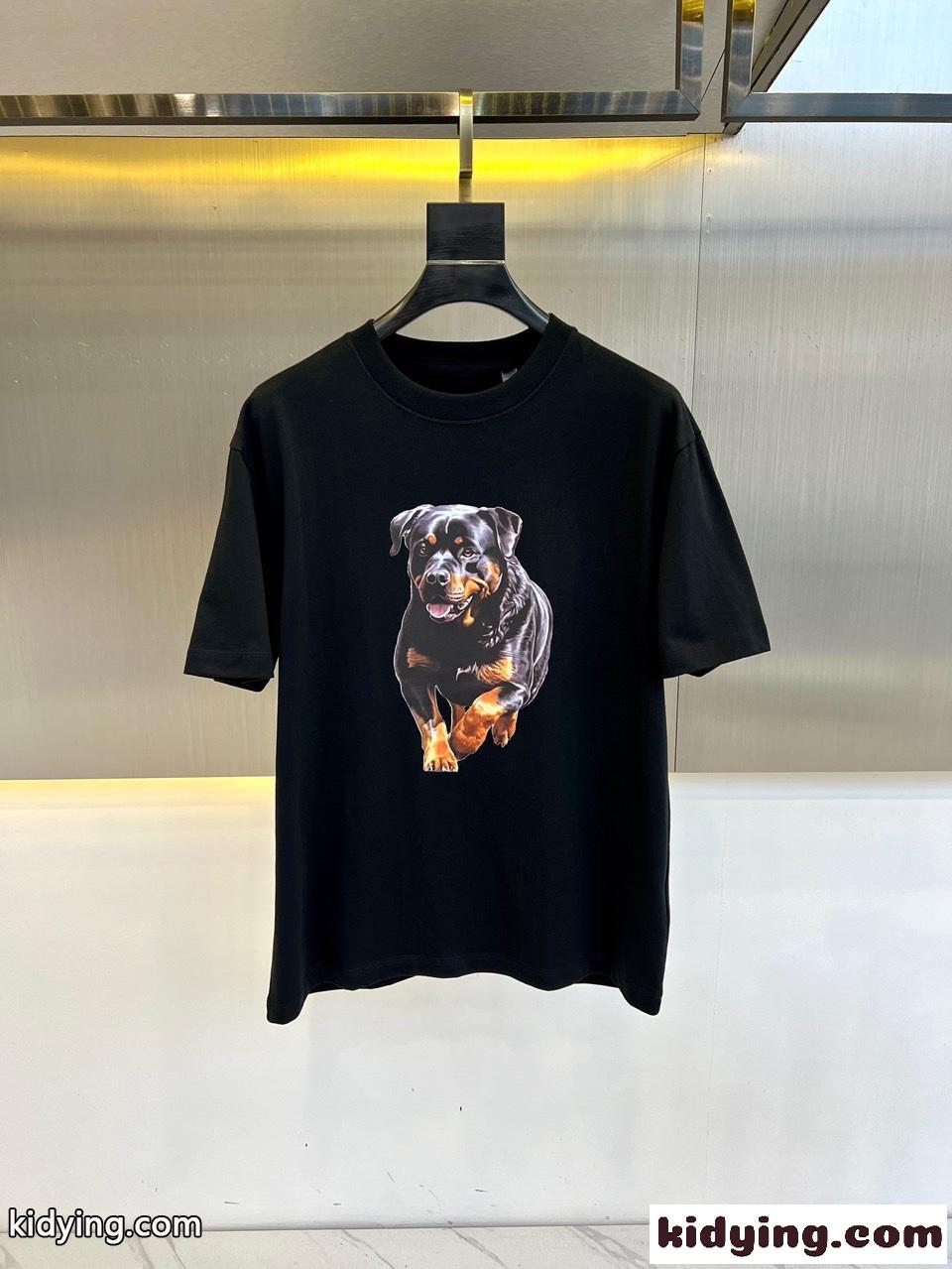 人気 ロットワイラー プリント ジバンシィ Tシャツ コピー 半袖Tシャツ ブラック-2