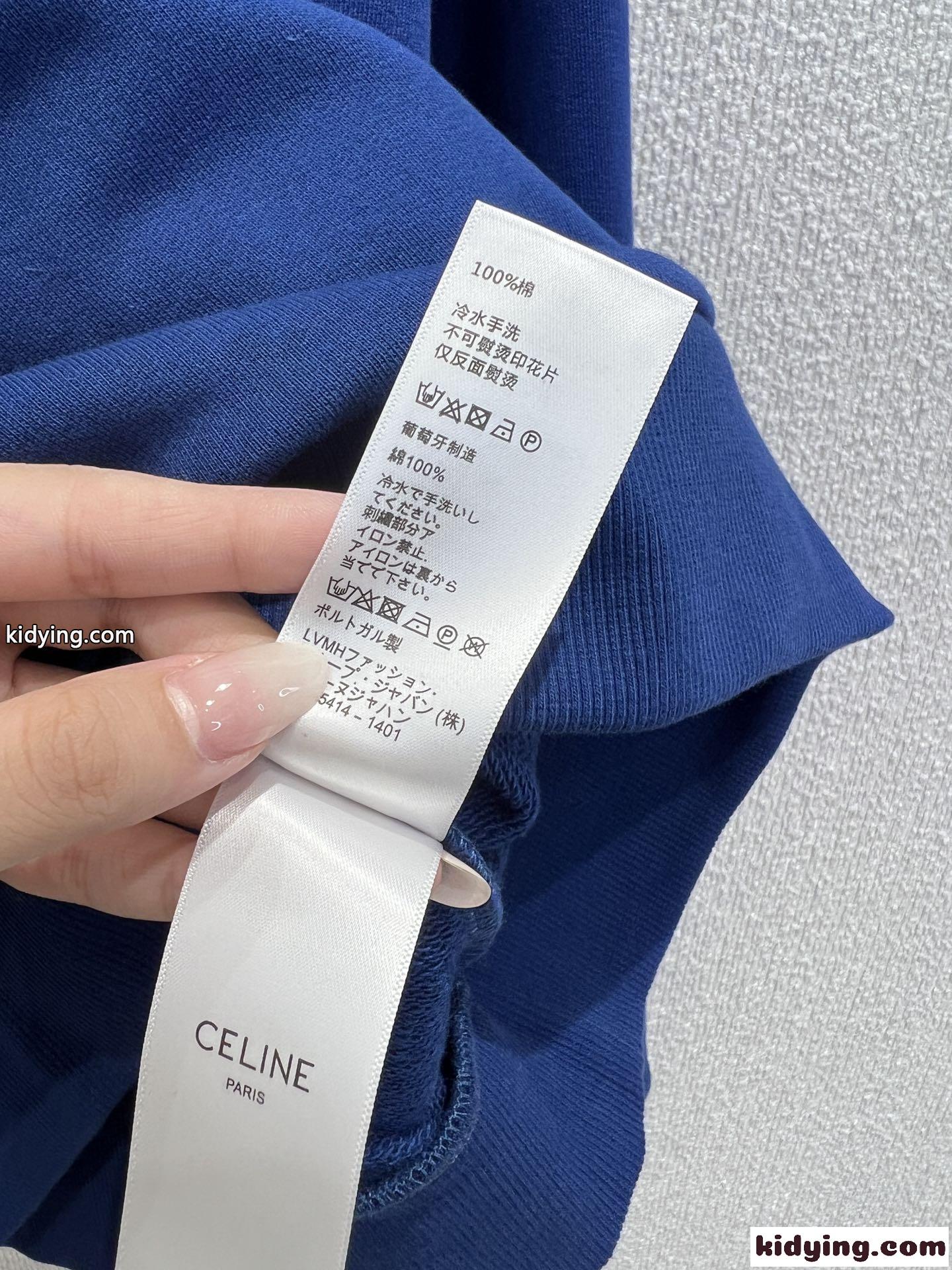 定番 コットン スウェットシャツ セリーヌ Tシャツ コピー クルーネック-4