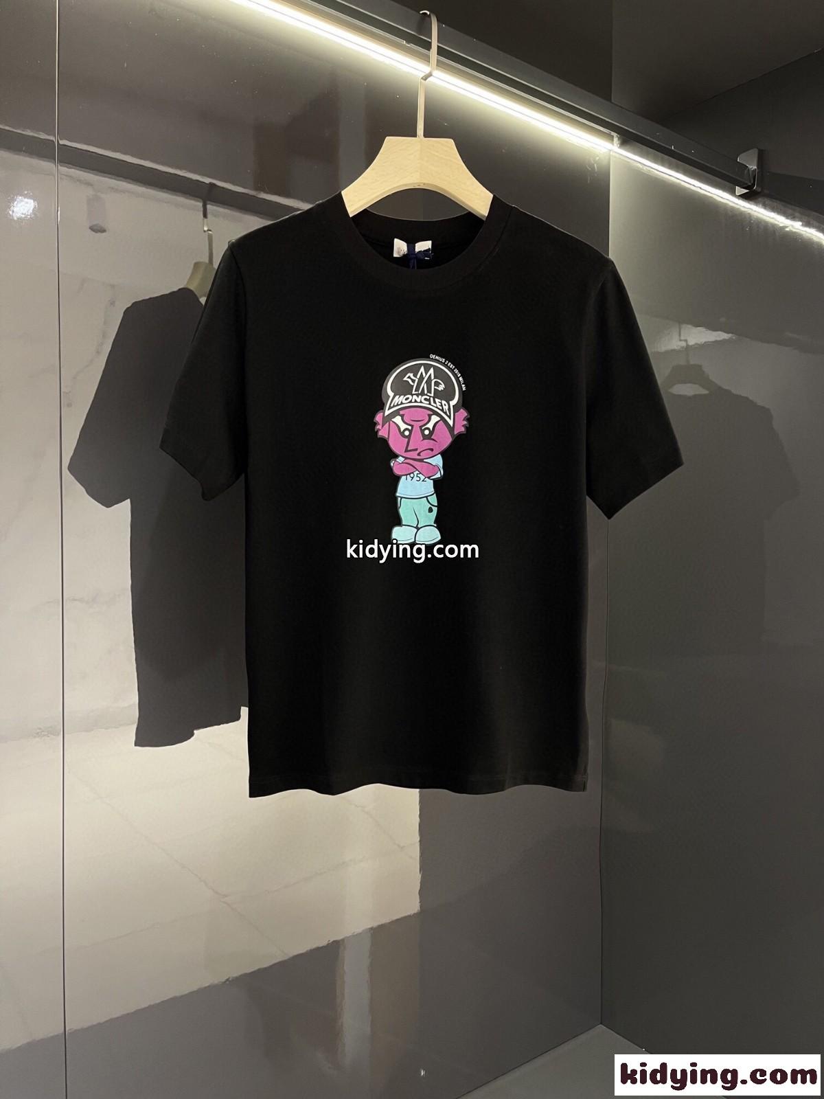 可愛い ユニセックス 春夏 クルーネック 人気 モンクレール tシャツ コピー プリント 半袖 トップス-2