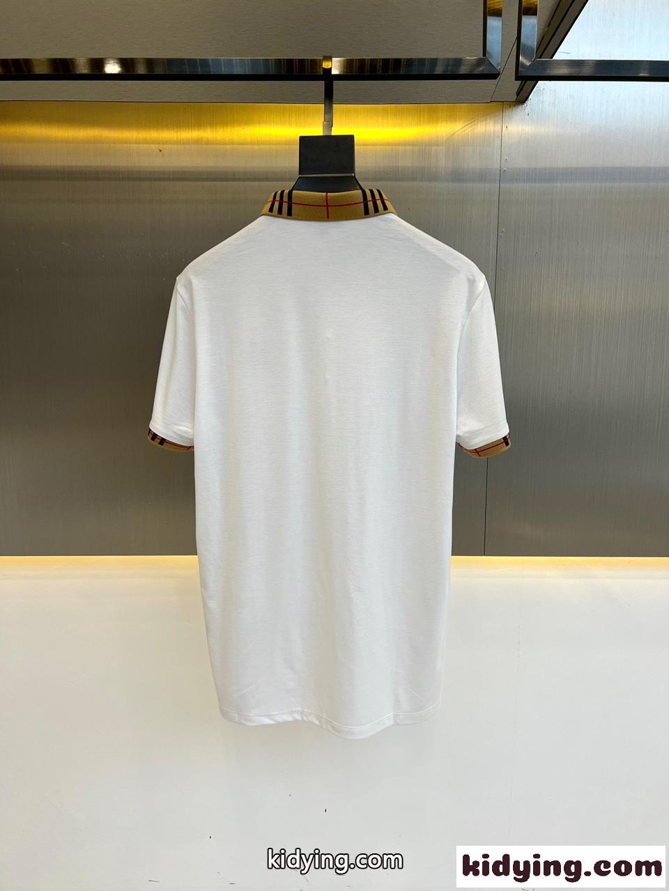 ロゴ入り コットン 半袖 ポロシャツ バーバリー Tシャツ コピー ホワイト-3