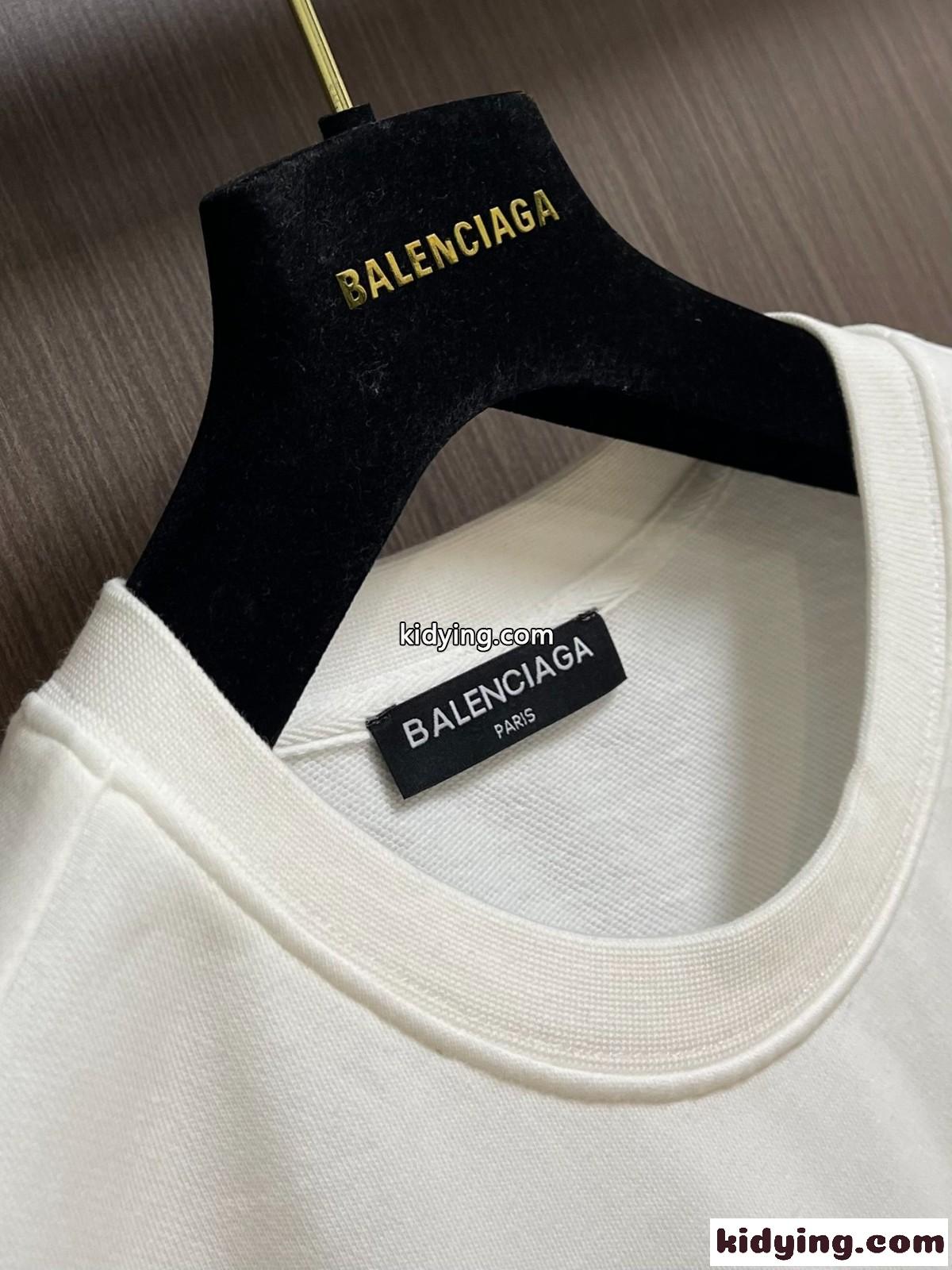 バレンシアガ Tシャツ コピー 人気 カジュアル ロゴ刺繍 スウェットシャツ-3