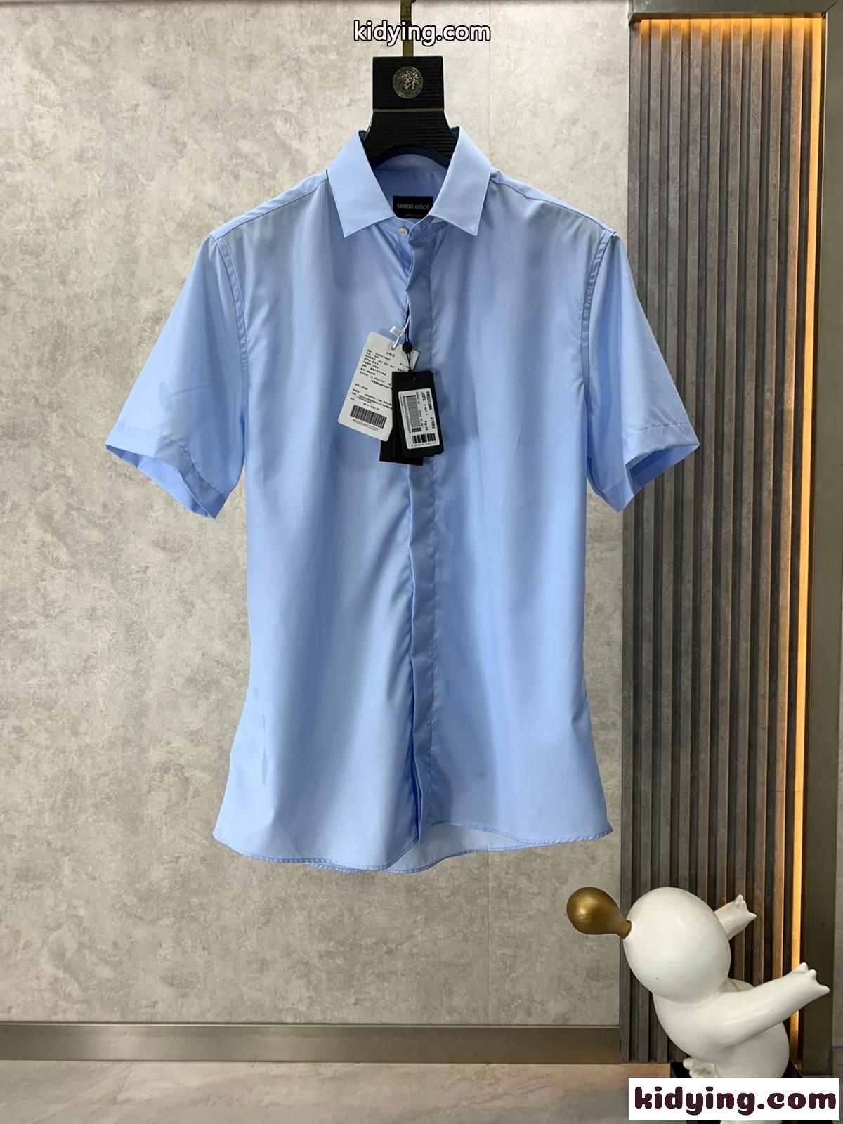 アルマーニ シャツ コピー メンズ 洗練された スリムフィット 半袖 トップス-1