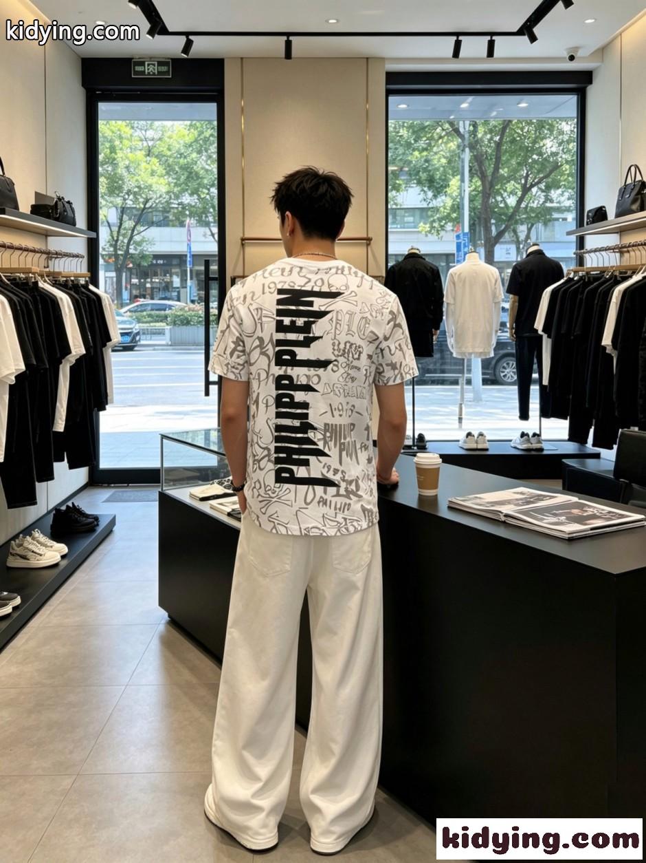 ストリート スカル 総柄 半袖Tシャツ フィリッププレイン Tシャツ 偽物-3