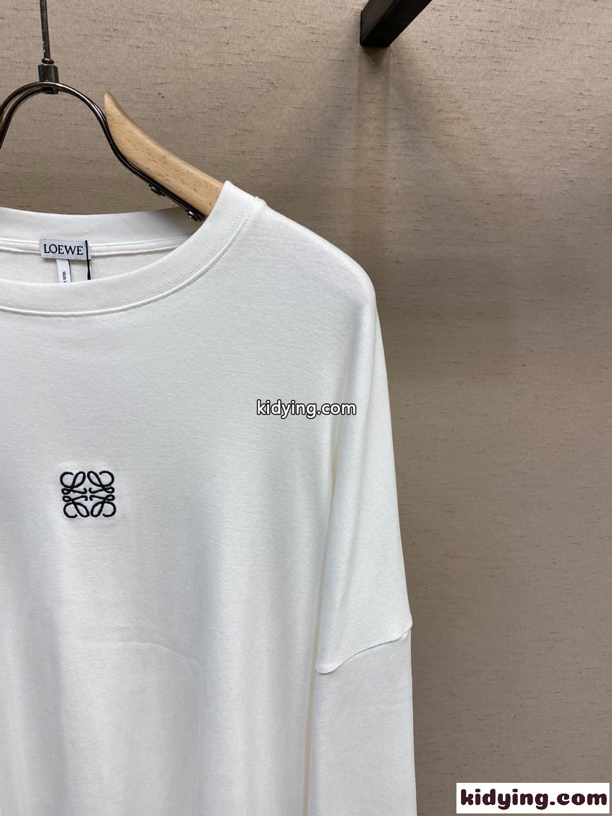 オーバーサイズフィット ロングスリーブTシャツ ロエベ Tシャツ コピー ホワイト-0