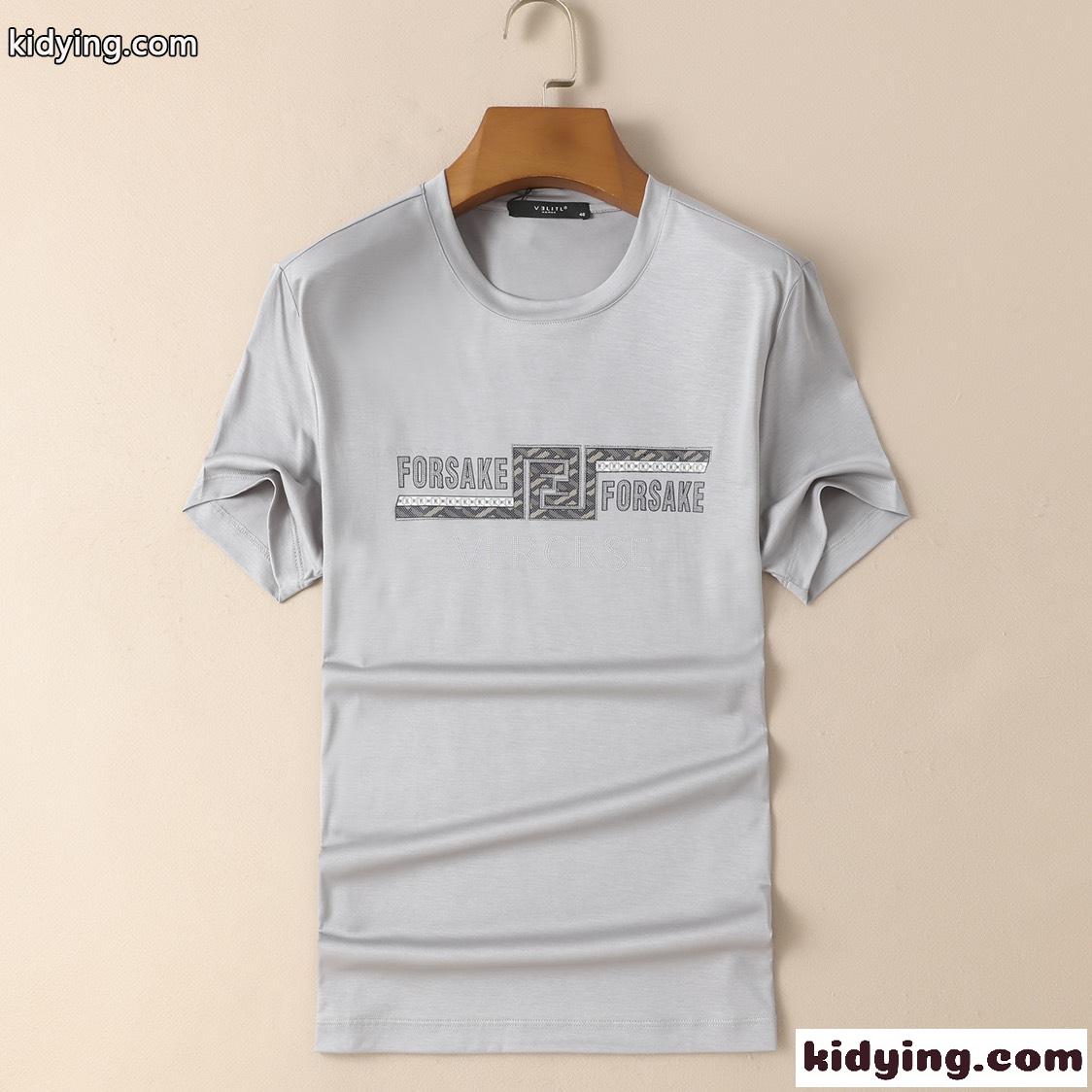 柔らかい 快適 トップス シンプル 高級感 ヴェルサーチェ 半袖Tシャツ コピー ロゴ クルーネック 定番-2