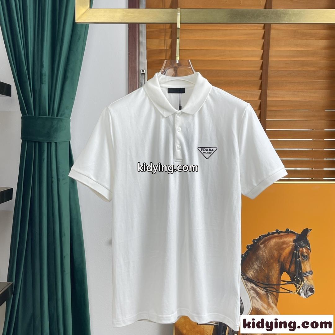 上品 着心地いい プラダ 半袖tシャツ コピーメンズ カジュアル ビジネス ポロシャツ-0