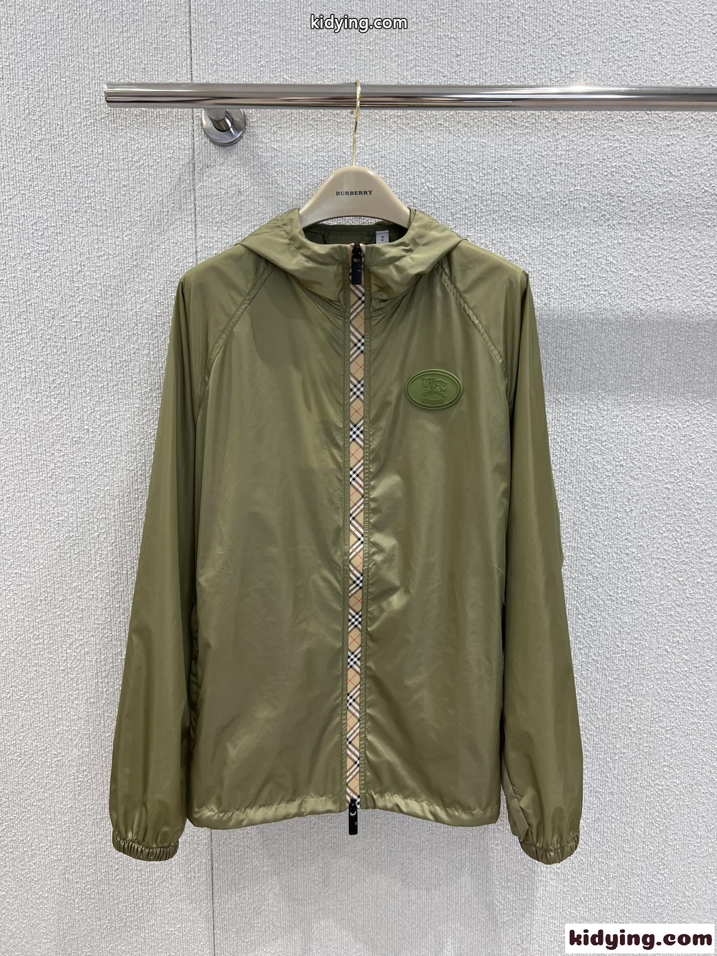シンプル おしゃれ フーデッドブルゾン バーバリー ジャケット コピー グリーン-1