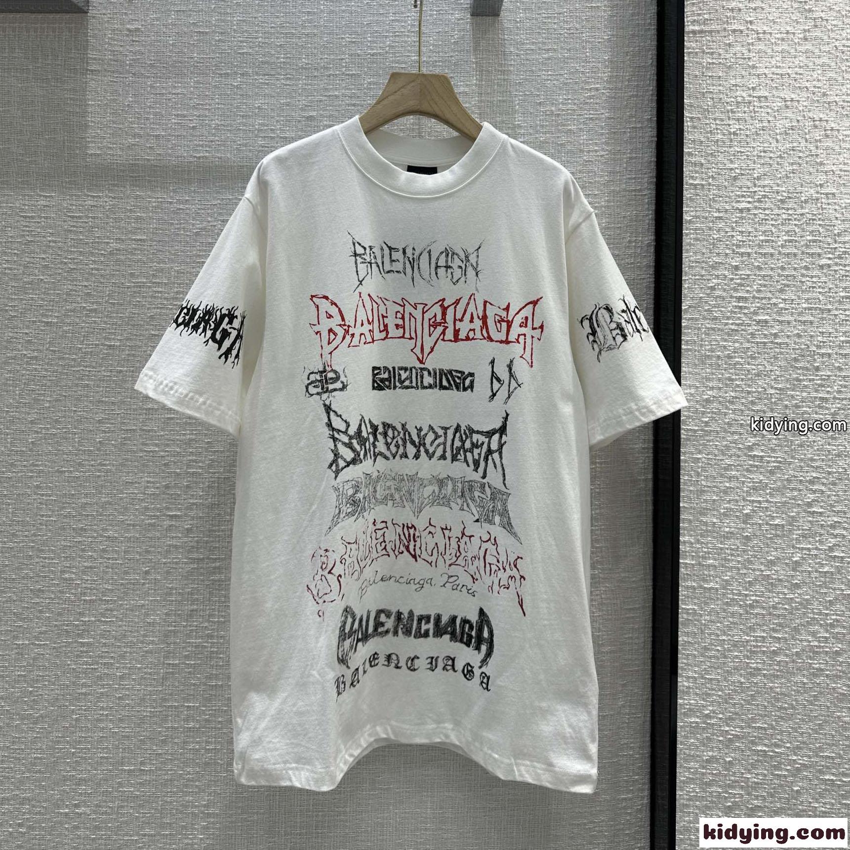 人気 オーバーサイズ 半袖Tシャツ バレンシアガ Tシャツ 偽物 ユニセックス ホワイト-3