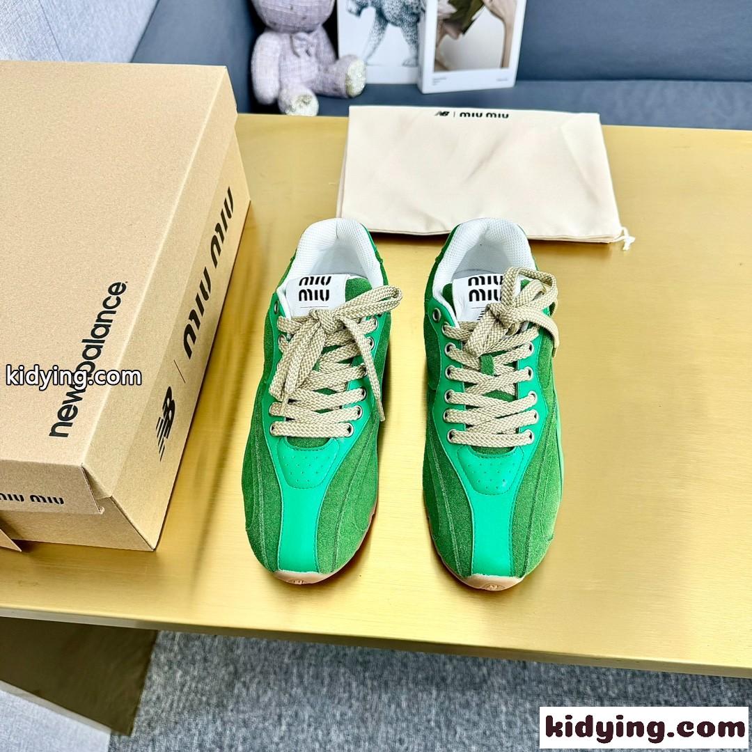 大人気 Miu Miu x New Balance ローカットスニーカー スーパーコピー グリーン-1