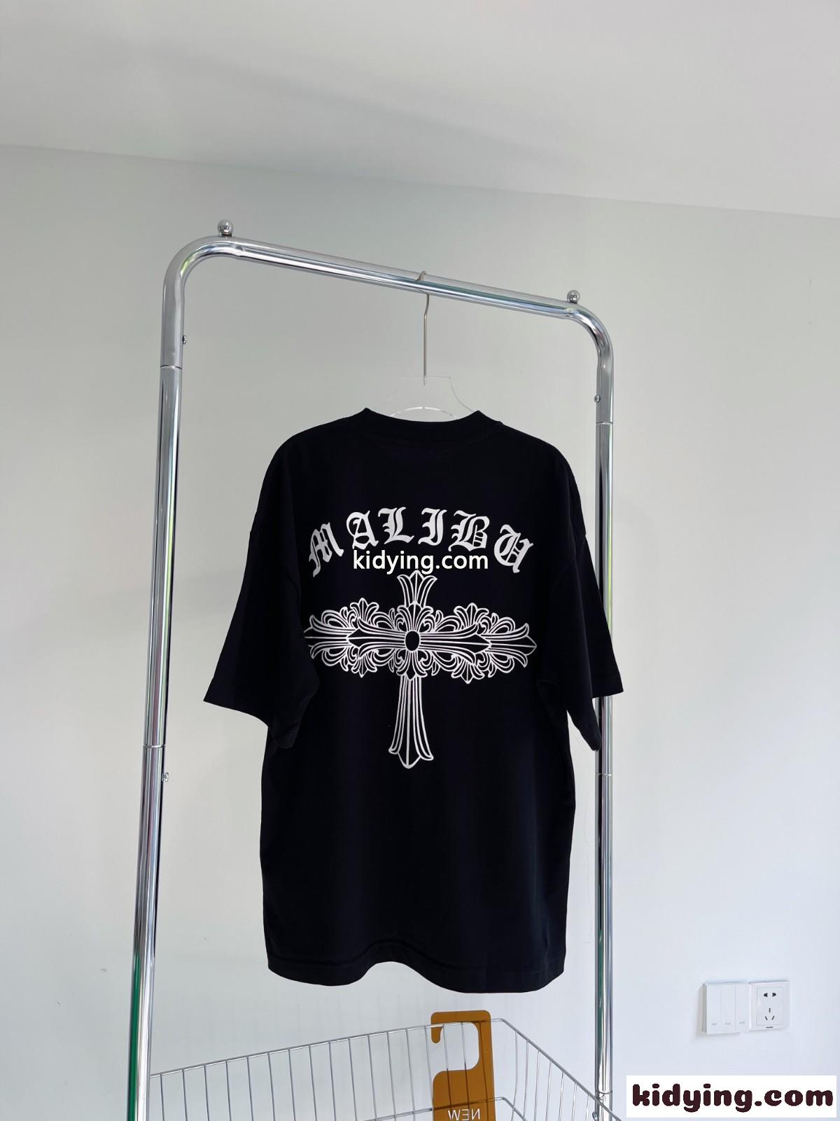 ユニセックス クロムハーツ 半袖Tシャツ コピー カジュアル ストリート系 クルーネック ルーズ 体型カバー-2