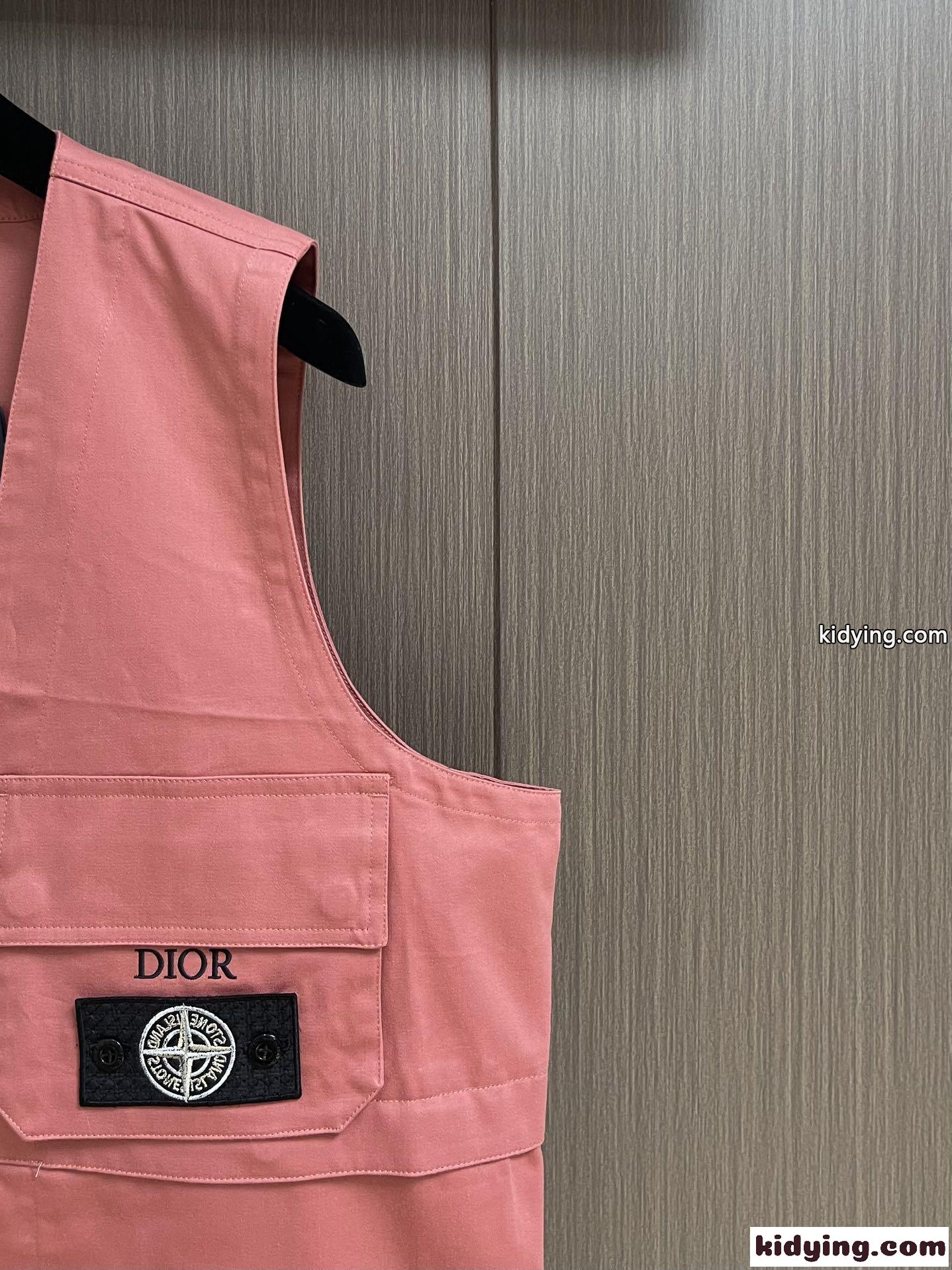 DIOR AND STONE ISLAND ノースリーブ ベスト クリスチャン・ディオール ジャケット コピー ピンク-0