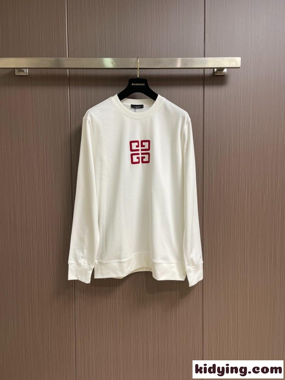 GIVENCHY 4Gロゴ コットン スウェットシャツ ジバンシィ Tシャツ 偽物 ホワイト-0