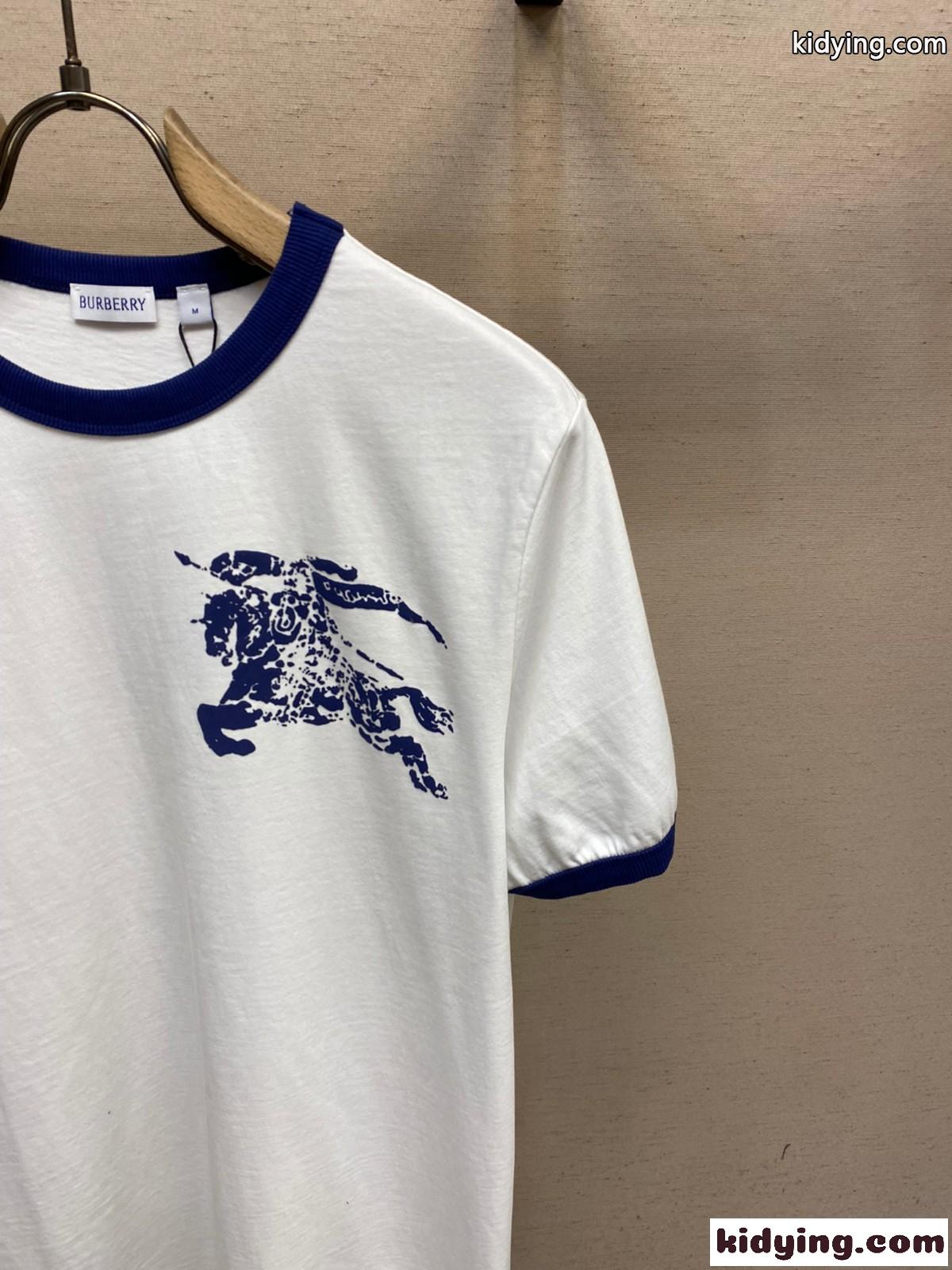 おしゃれ コットンク ルーネック Tシャツ バーバリー 半袖Tシャツ コピー ホワイト-4