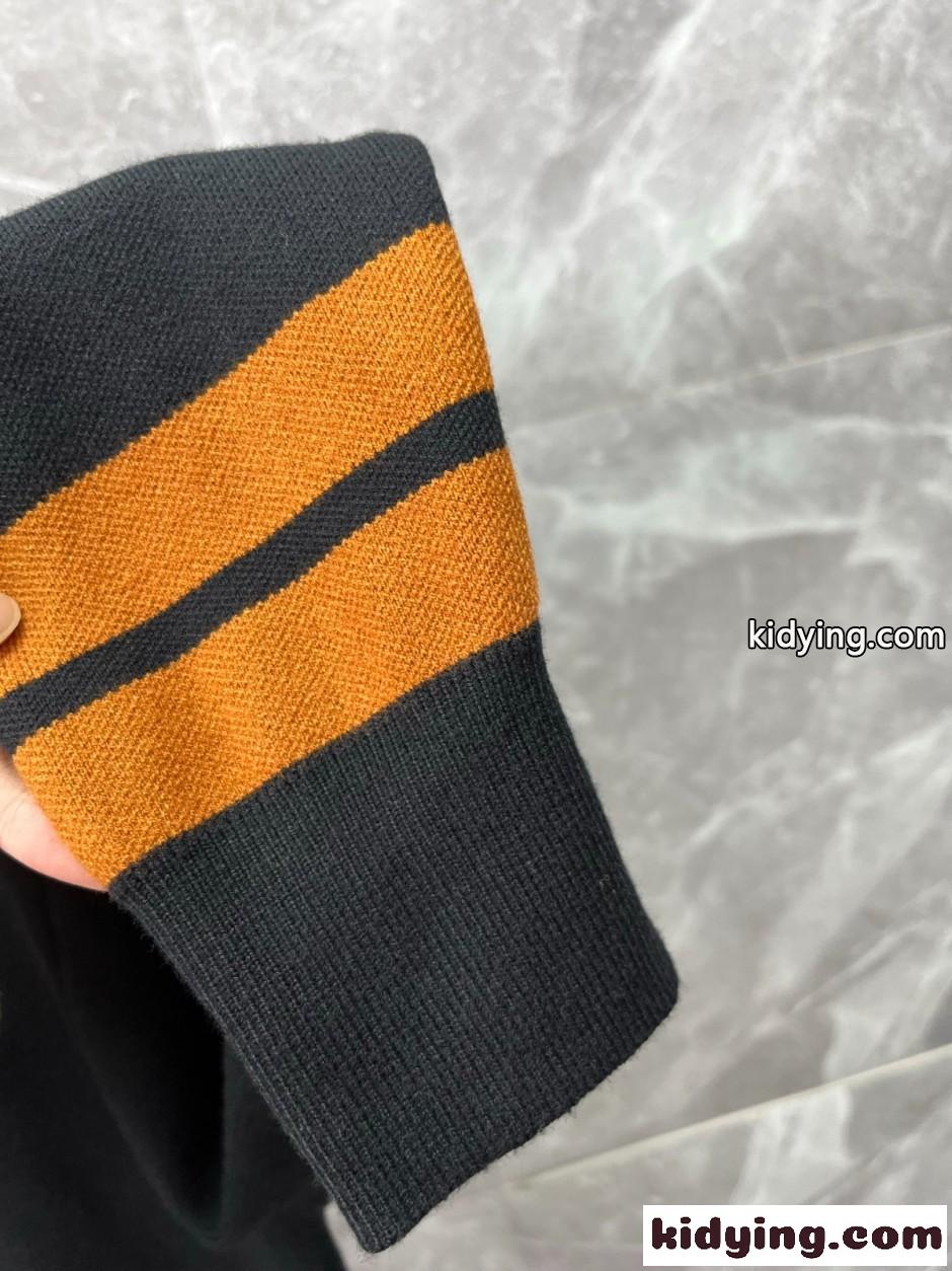 エルメネジルド・ゼニア セーター 偽物 カジュアル ロゴ刺繍 クルーネック ニット ブラック-4