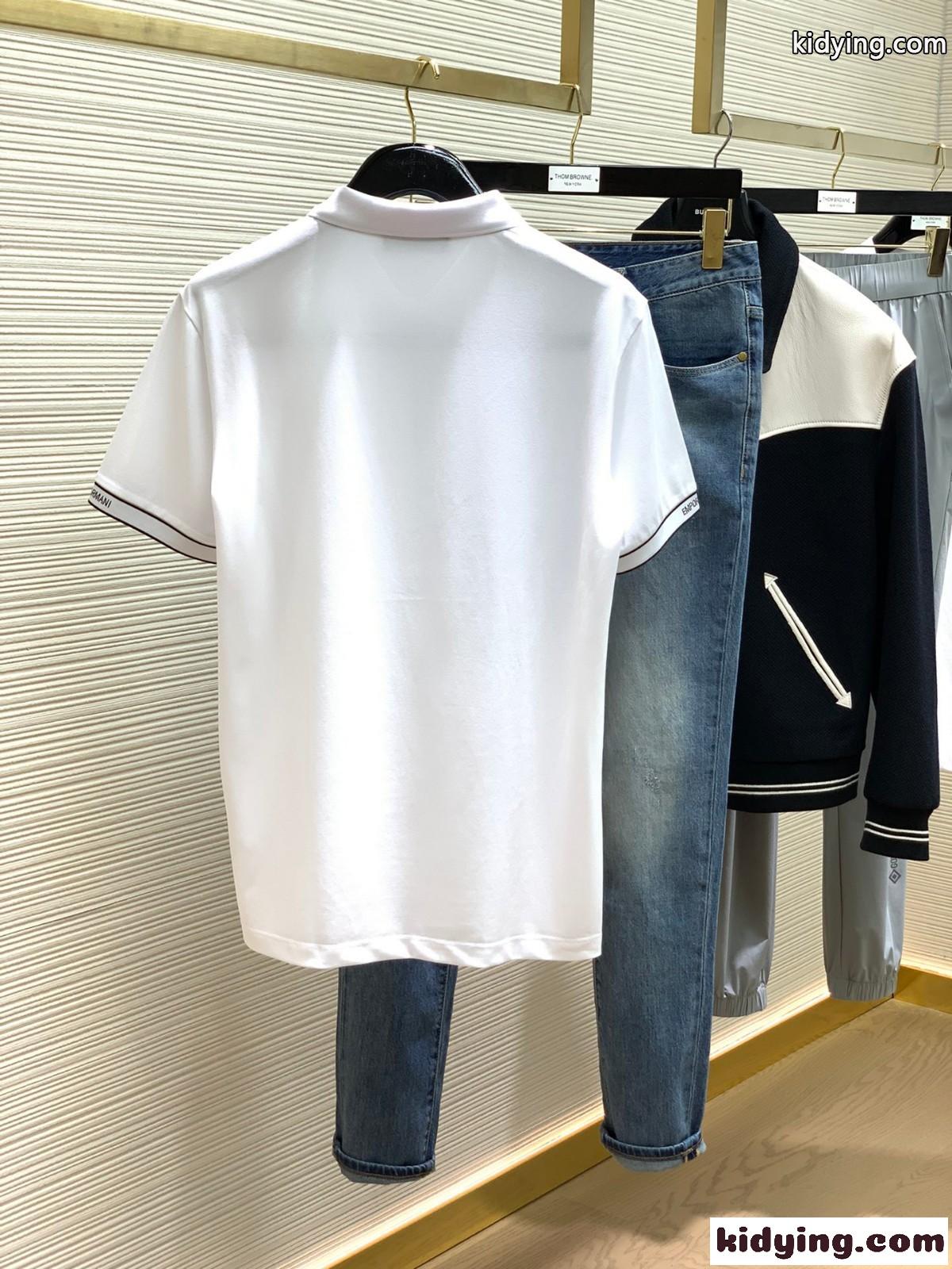 アルマーニ Tシャツ コピー メンズ 上品 カジュアル ロゴ 半袖 ポロシャツ-3