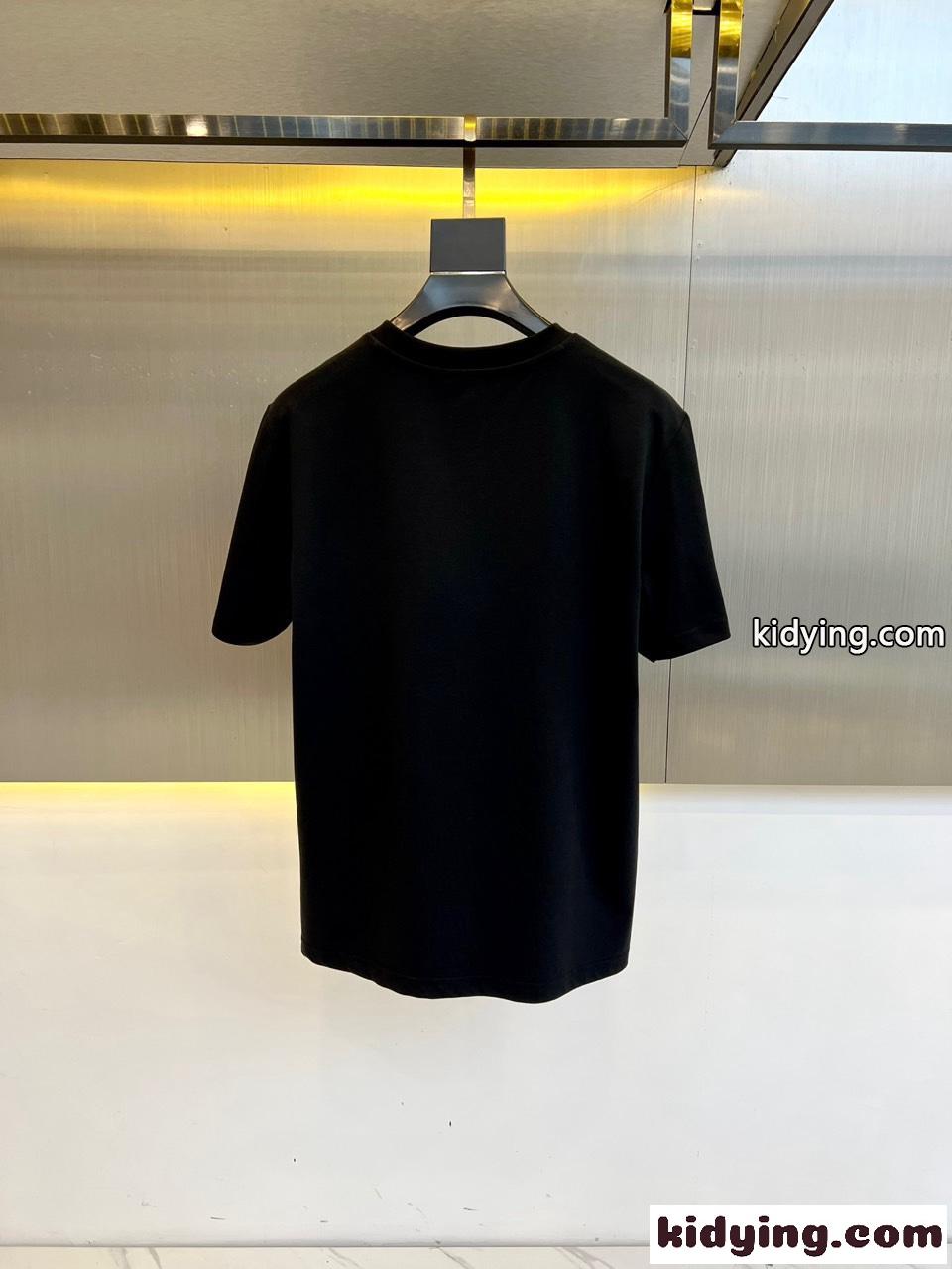 シンプル クルーネック 半袖Tシャツ ヴェルサーチェ Tシャツ コピー ブラック-3