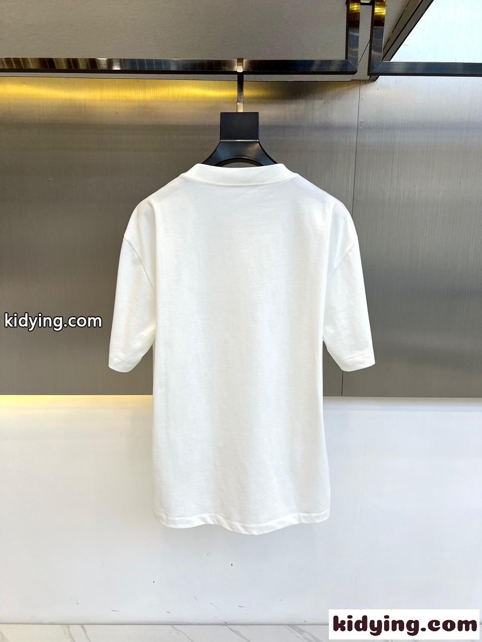 定番 カジュアル ロゴ入り コットン 半袖Tシャツ フェンディ Tシャツ コピー ホワイト-3