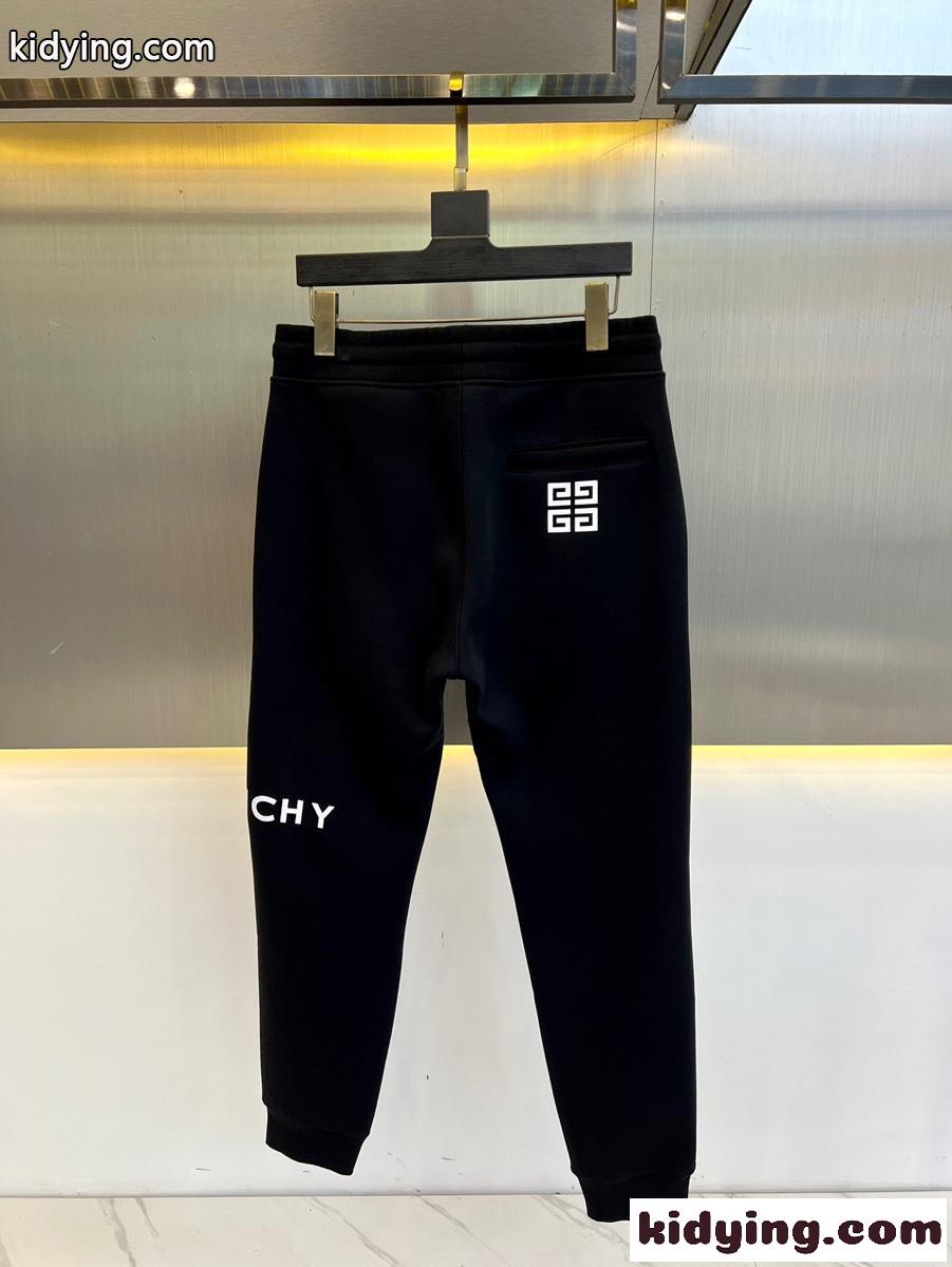定番 ロゴ 裏起毛 スウェットパンツ ジバンシィ パンツ 偽物 メンズ ブラック-4
