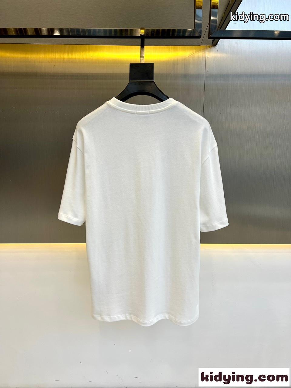 定番 カジュアル コットン 半袖Tシャツ クリスチャン・ディオール Tシャツ コピー ホワイト-4