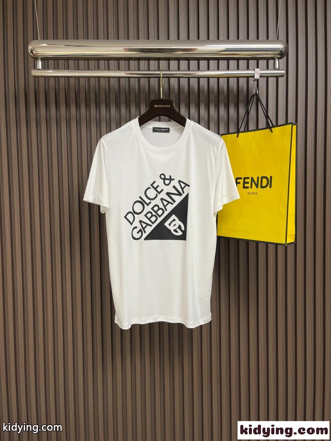 カジュアル おしゃれ ロゴプリント ドルチェ&ガッバーナ Tシャツ 偽物 コットン-2