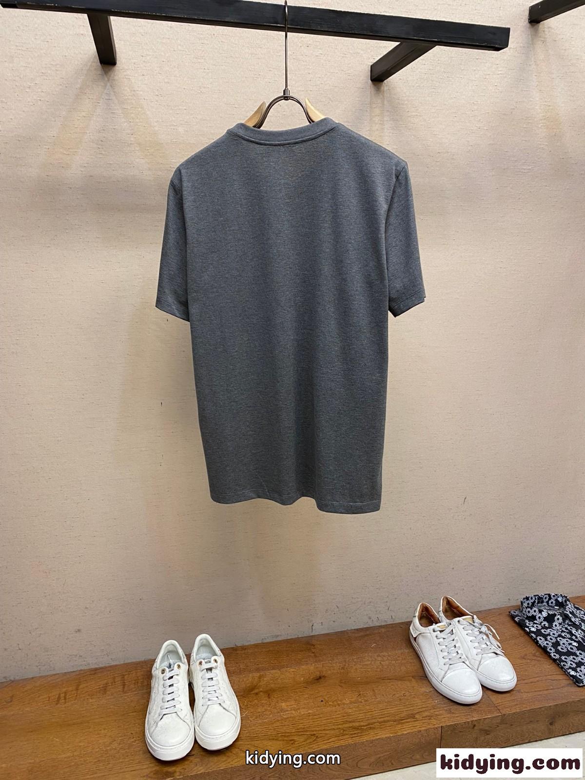 ヴェルサーチェ Tシャツ スーパーコピー シルケットコットン 半袖Tシャツ グレー-0