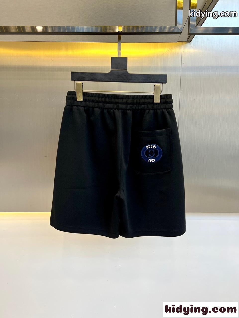 カジュアル グッチ パンツ 偽物 コットンジャージ ショートパンツ ブラック-0