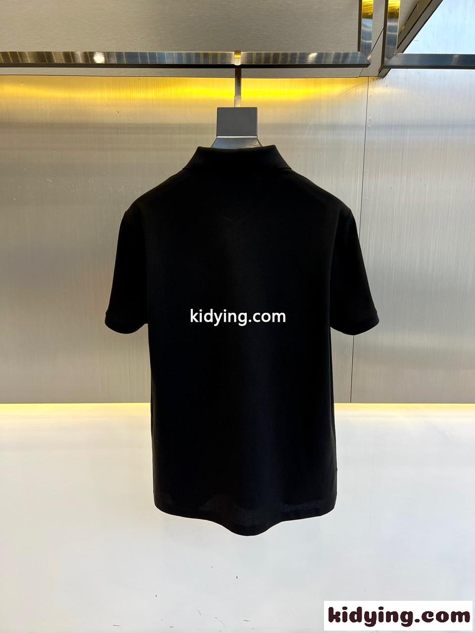 カジュアル ハーフジップ ポロシャツ サルヴァトーレ・フェラガモ 半袖Tシャツ コピー ブラック-3