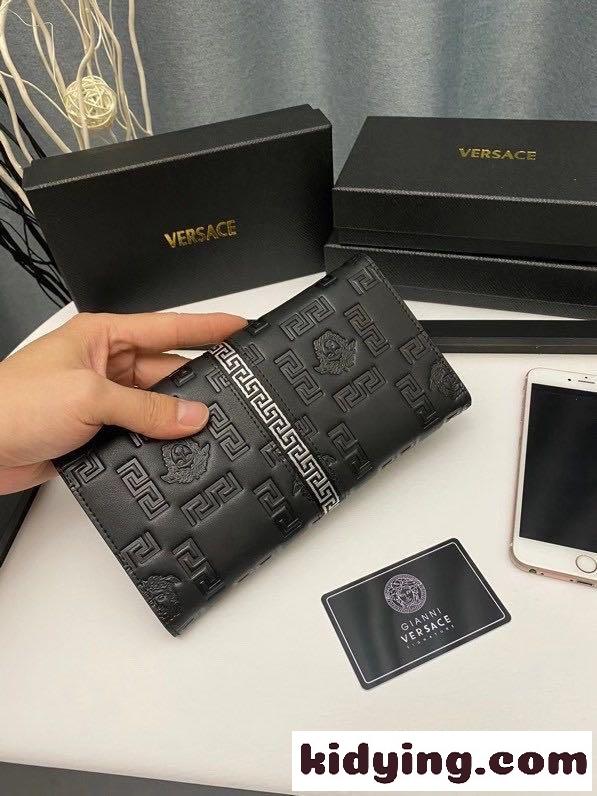 高級感 三つ折り コンパクト 小銭入れ カード入れ エンボスロゴ メンズ ウォレット ヴェルサーチェ 財布 コピー-2