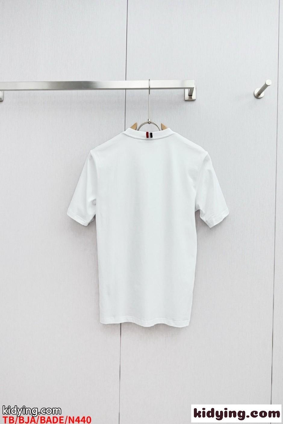 プリント コットン 半袖Tシャツ トムブラウン Tシャツ コピー ホワイト-1