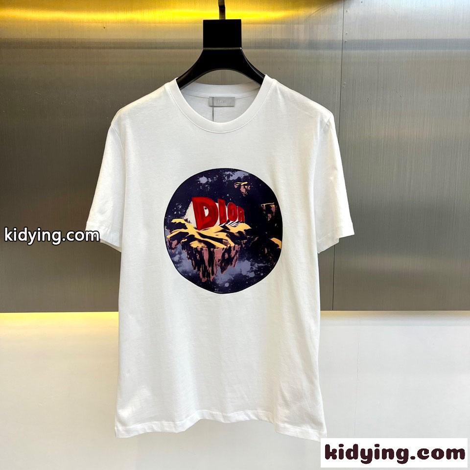 アステロディオールプリントTシャツ クリスチャン・ディオール Tシャツ コピー メンズ ホワイト-0