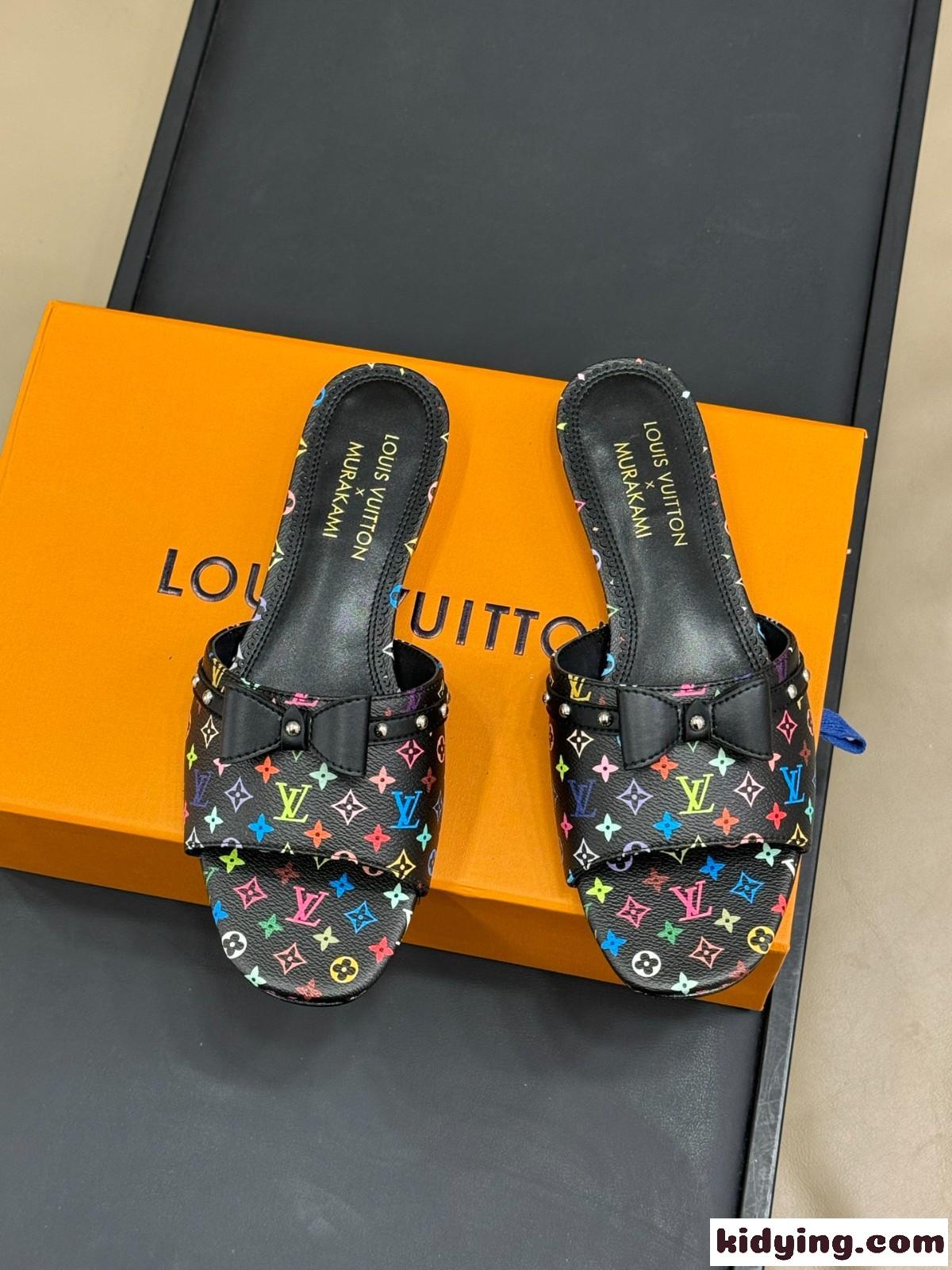 ルイ･ヴィトン × 村上隆 LV × TM 6AM ミュール スーパーコピー ブラック-2