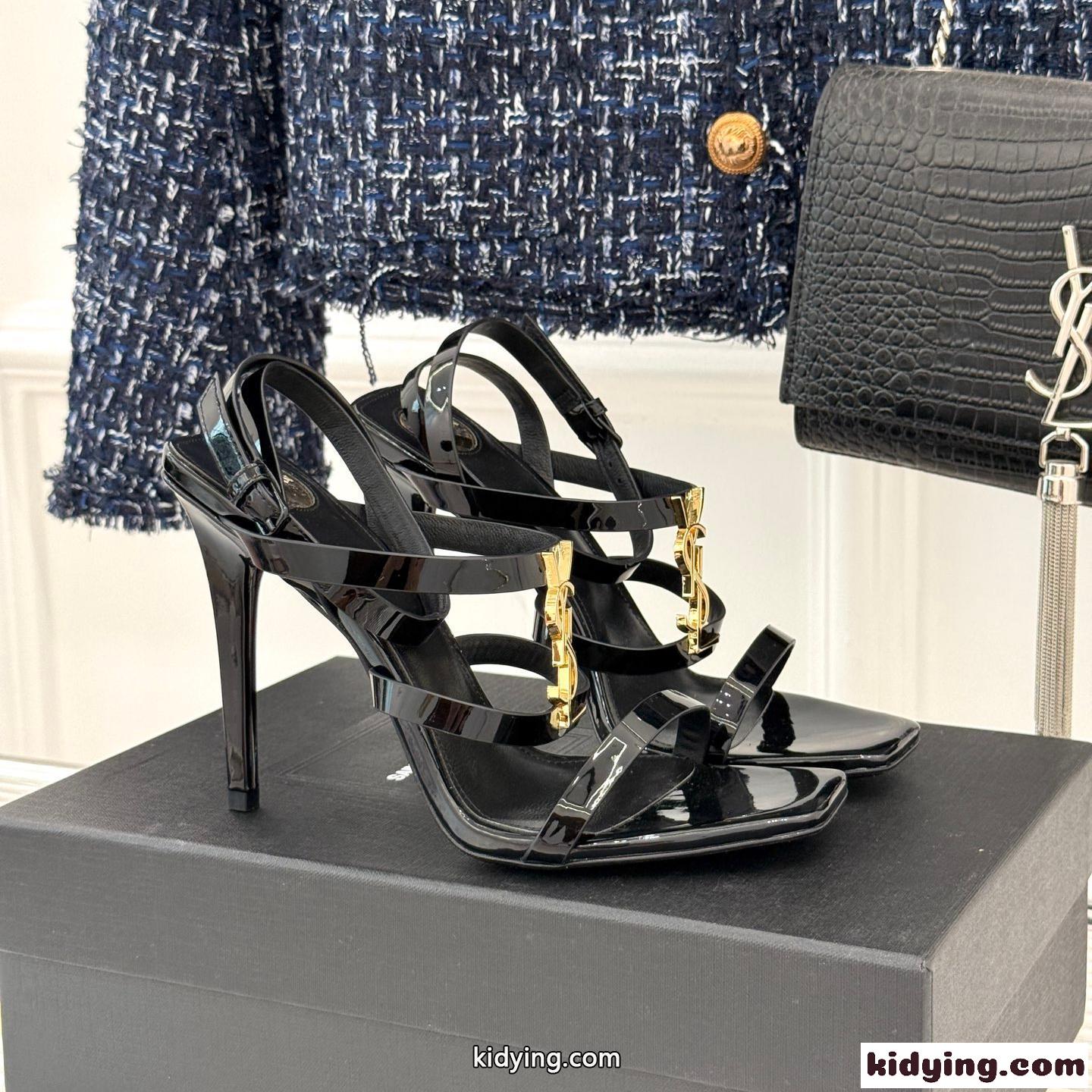 スタイルアップ YSL カサンドラ サンダル イヴ・サンローラン スーパーコピー ブラック-2