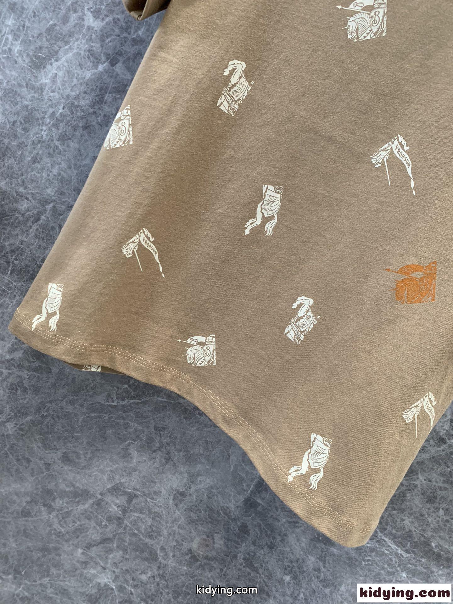 EKD コットンTシャツ バーバリー Tシャツ コピー 半袖 トップス カーキ-3
