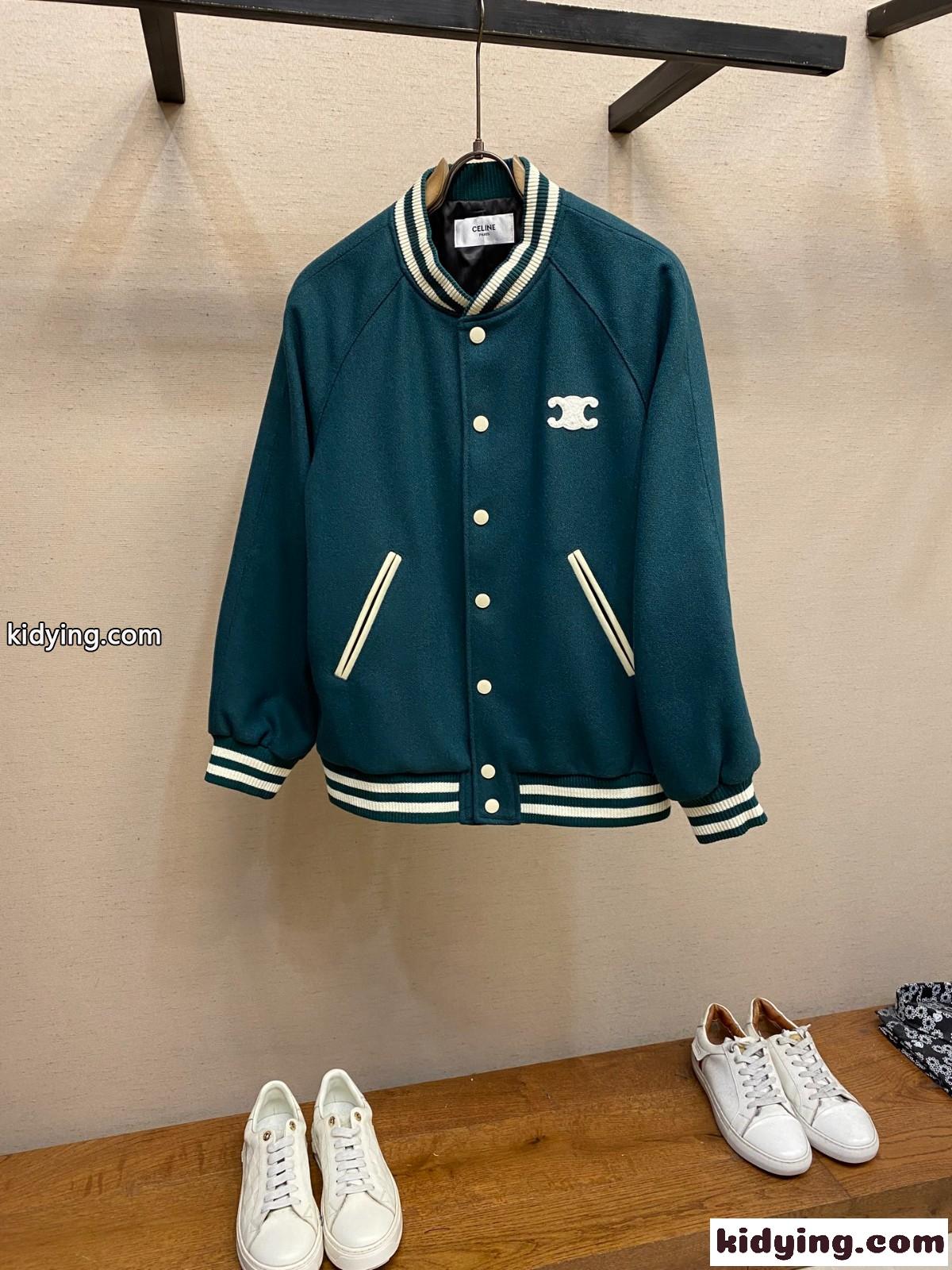 人気 カジュアル トリオンフパッチ スタジャン セリーヌ ジャケット 偽物 グリーン-2